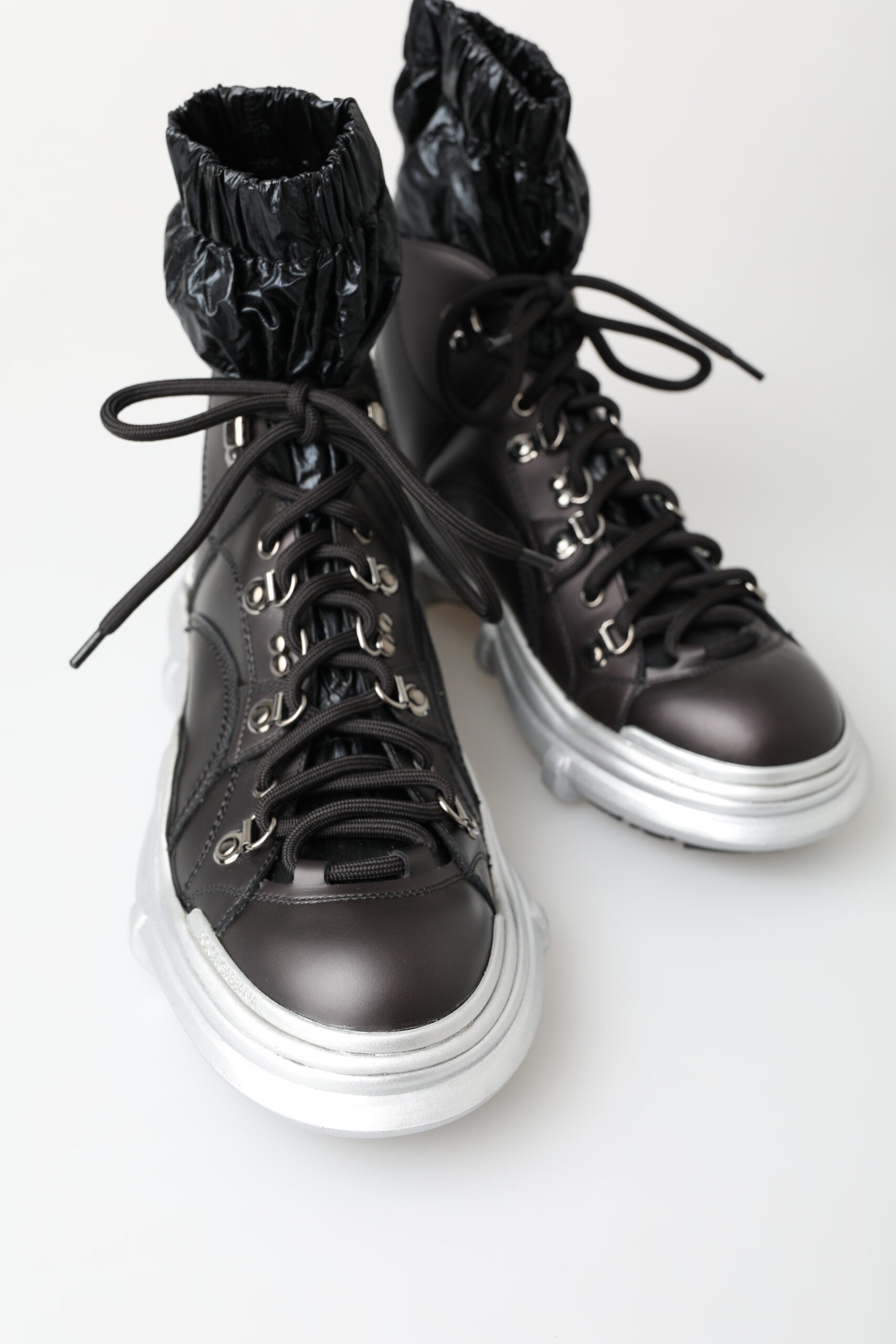 Dolce & Gabbana Black Nylon Galileo High Top Sneakers Shoes | Regal Royce
