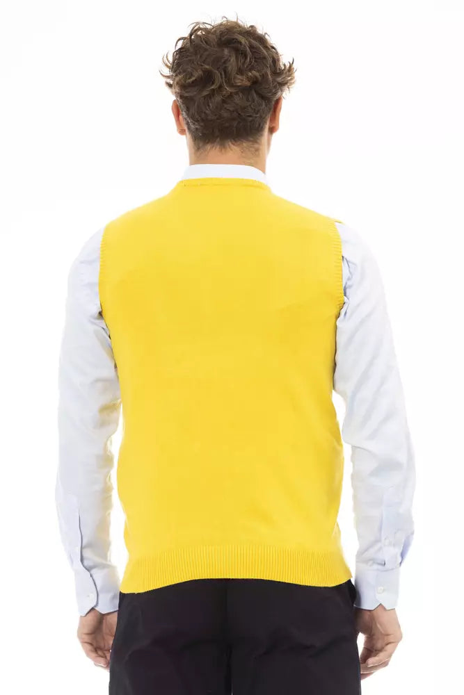 Alpha Studio Yellow Viscose Men Jacket | Regal Royce