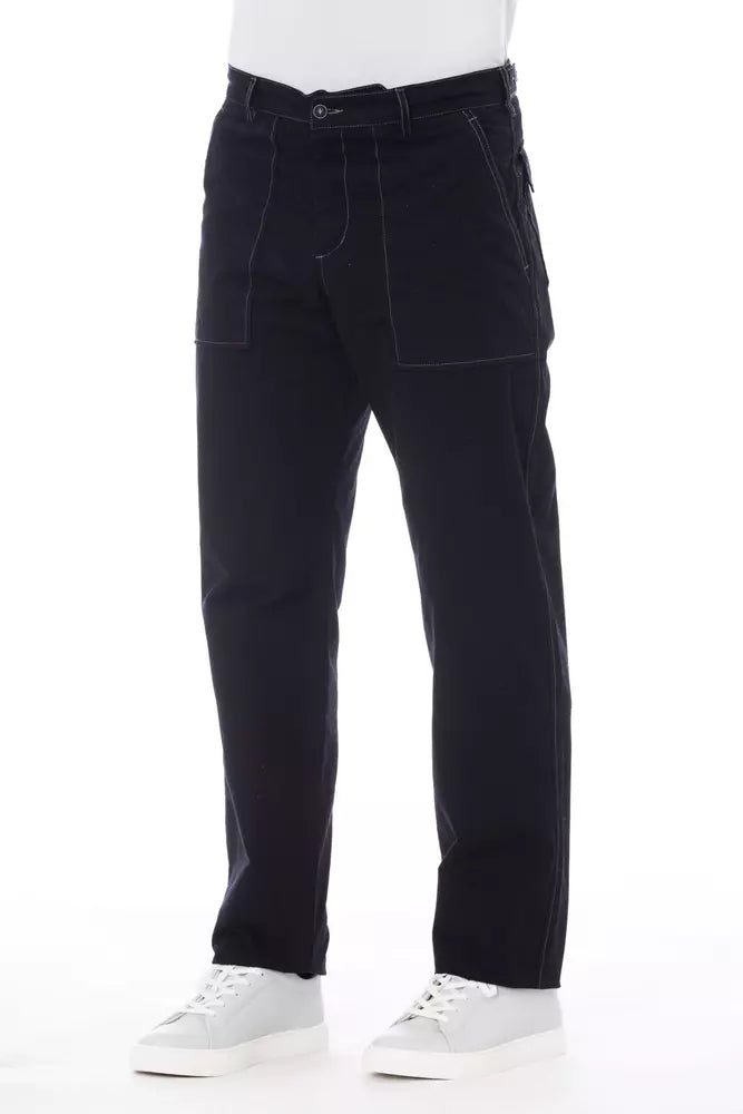 Alpha Studio Blue Cotton Men's Pant