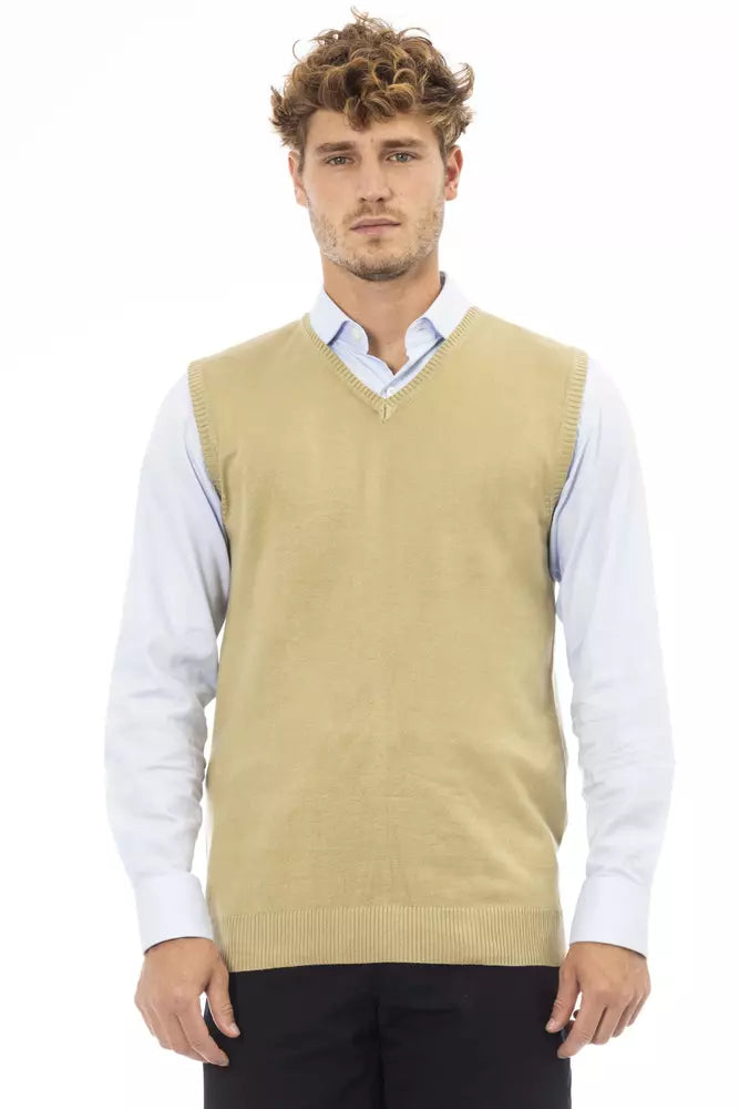 Alpha Studio Beige Viscose Men Jacket | Regal Royce