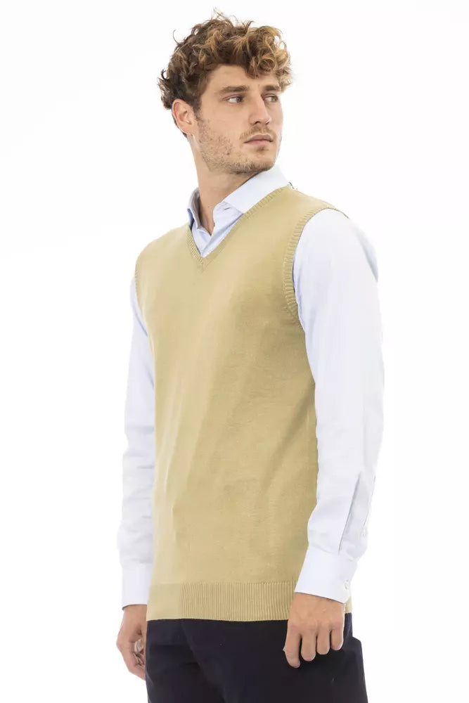 Alpha Studio Beige Viscose Men Jacket | Regal Royce