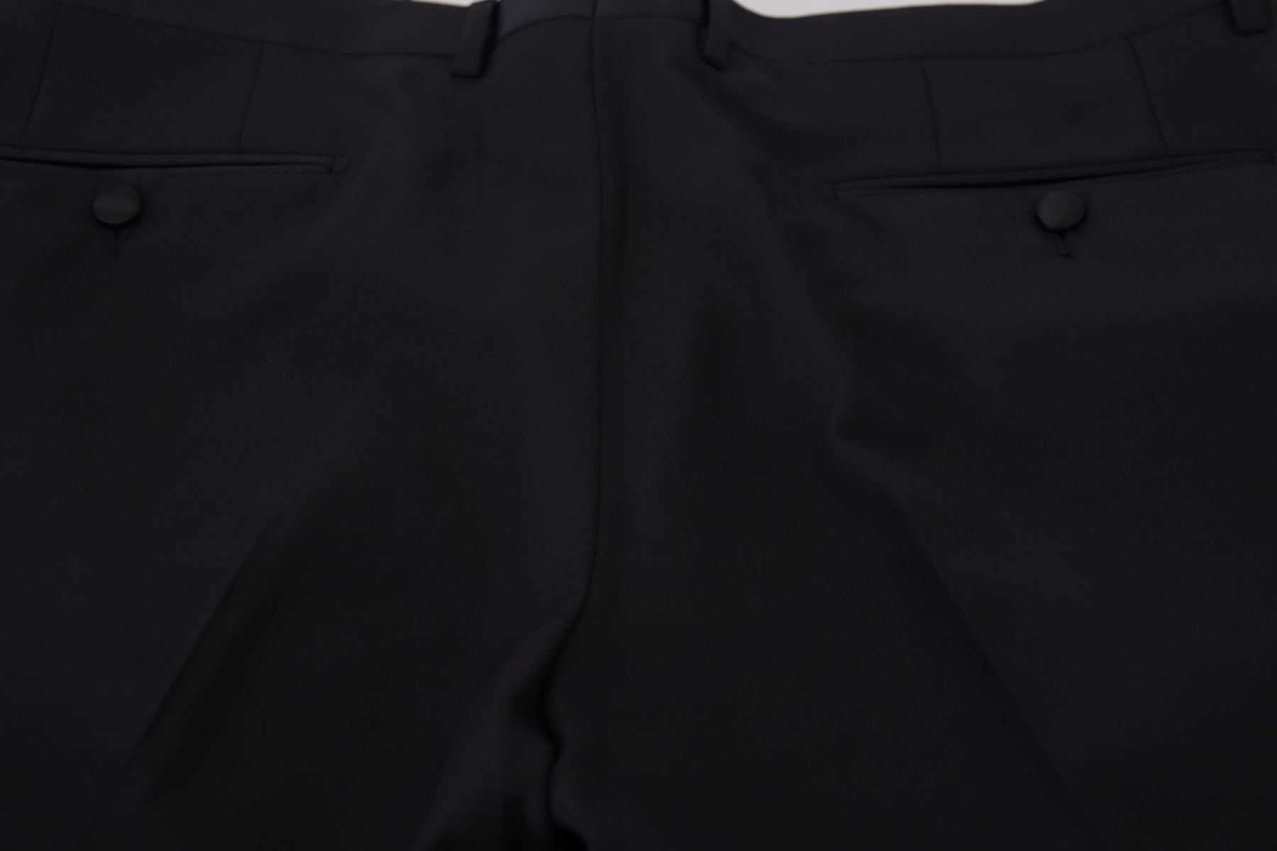 Dolce & Gabbana Black Dress Wool Silk Trouser Pants | Regal Royce