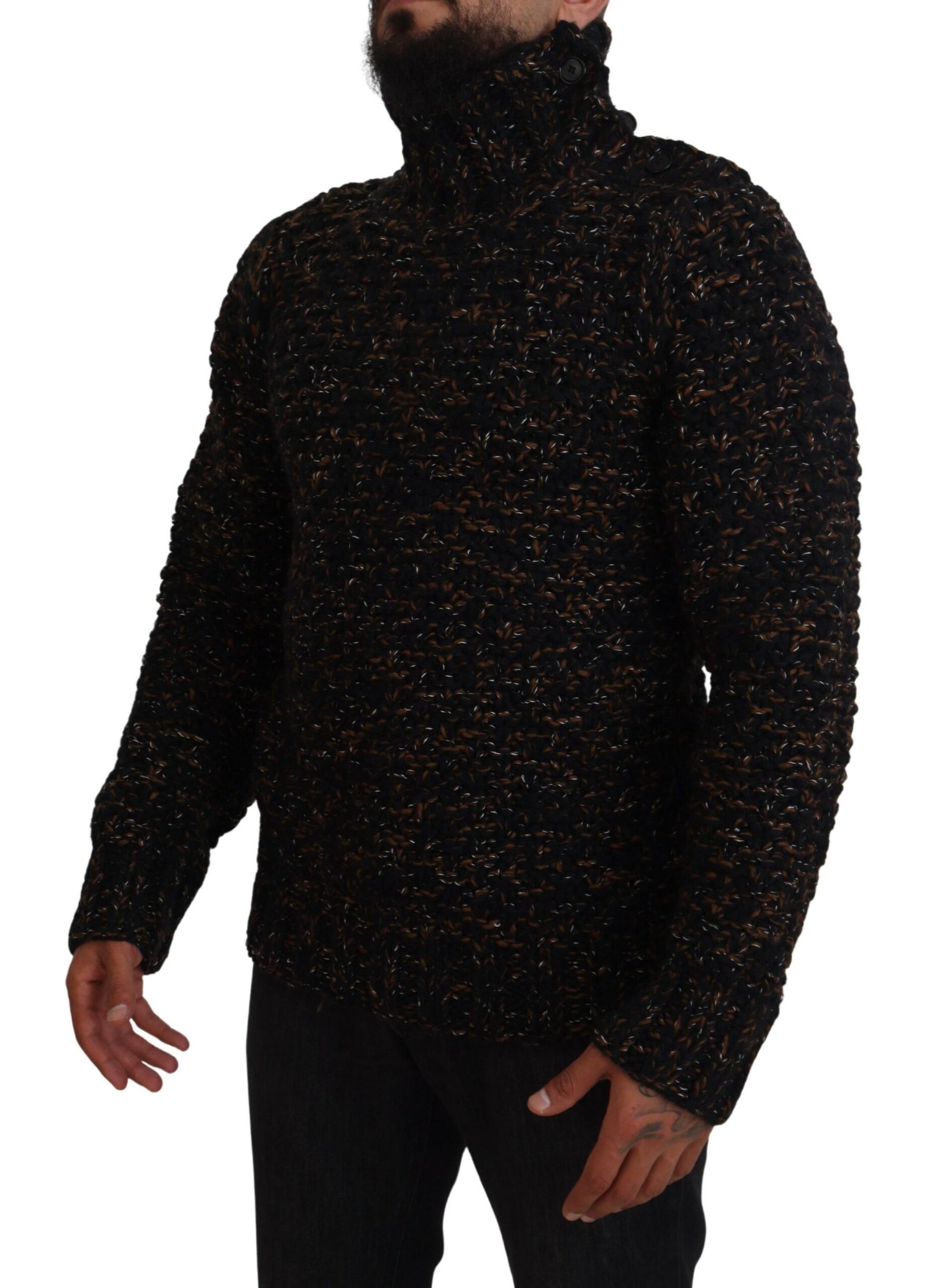 Dolce & Gabbana Brown Fatto A Mano Turtleneck Pullover Sweater | Regal Royce