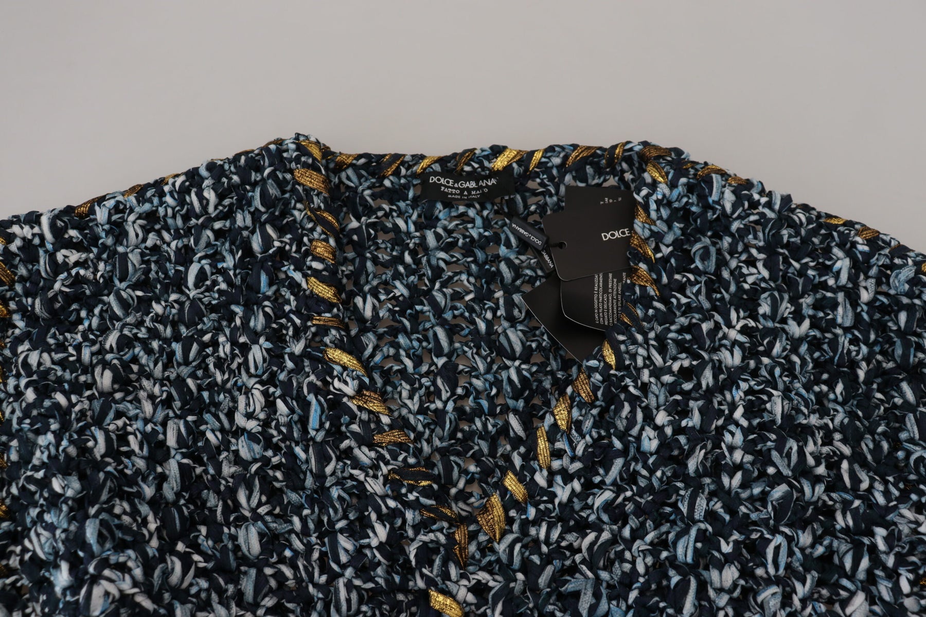 Dolce & Gabbana Blue Button Cardigan Fatto A Mano Sweater | Regal Royce