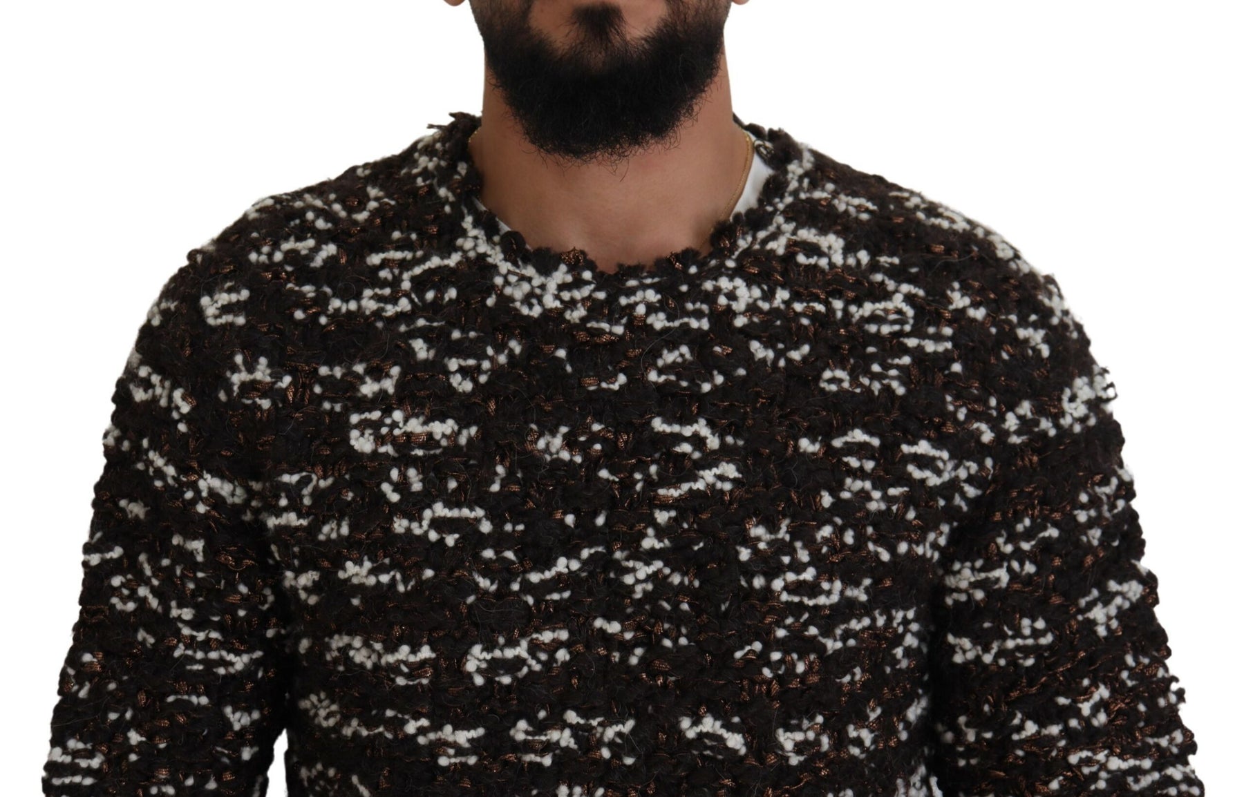 Dolce & Gabbana Brown Knitted Wool Fatto A Mano Sweater | Regal Royce
