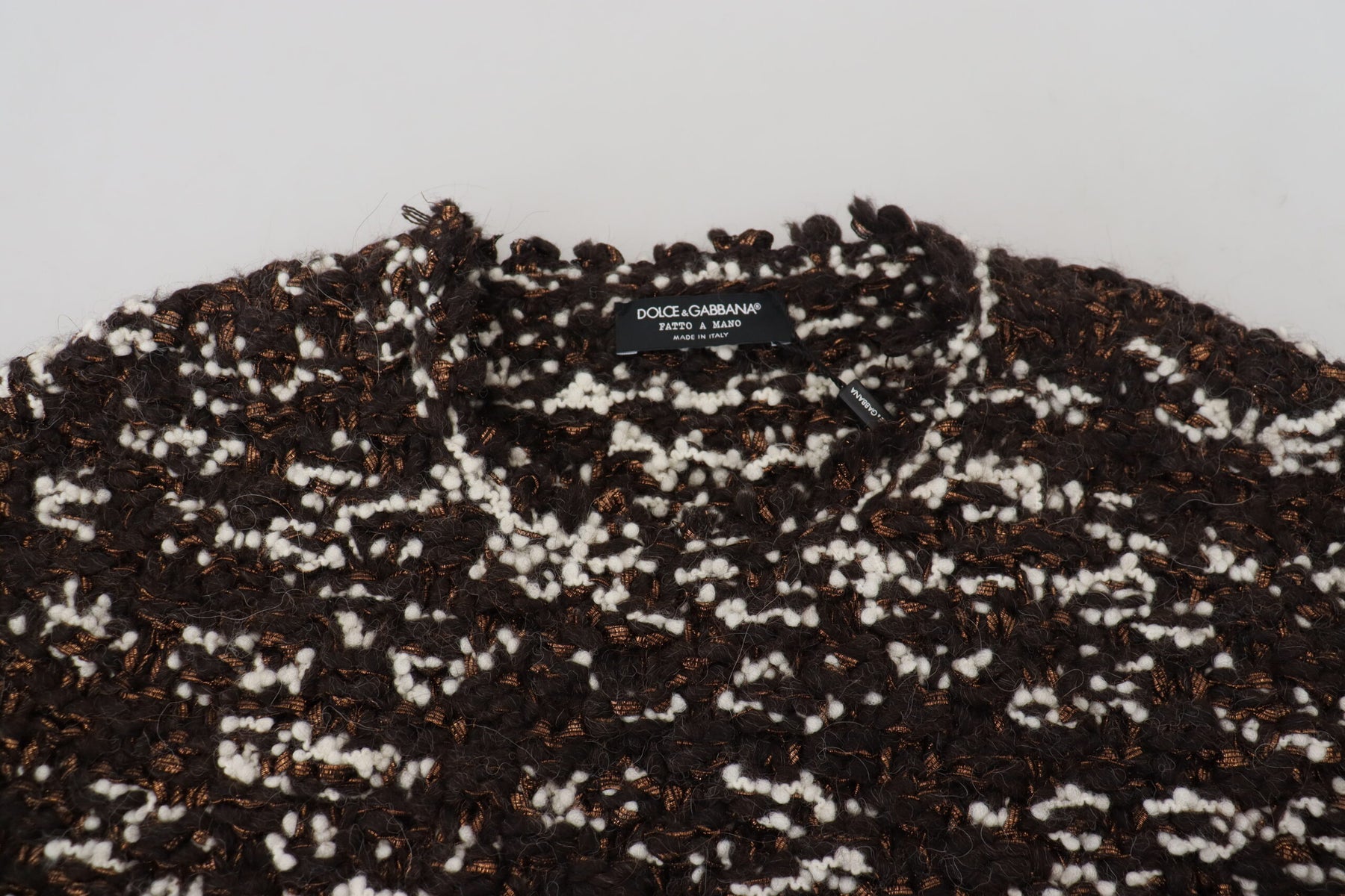Dolce & Gabbana Brown Knitted Wool Fatto A Mano Sweater | Regal Royce