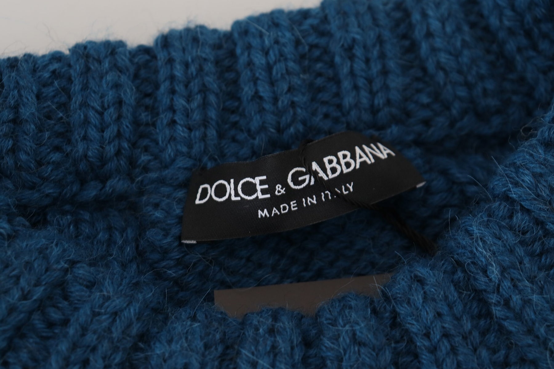 Dolce & Gabbana Blue Knitted Wool Alpaca Pullover Sweater | Regal Royce