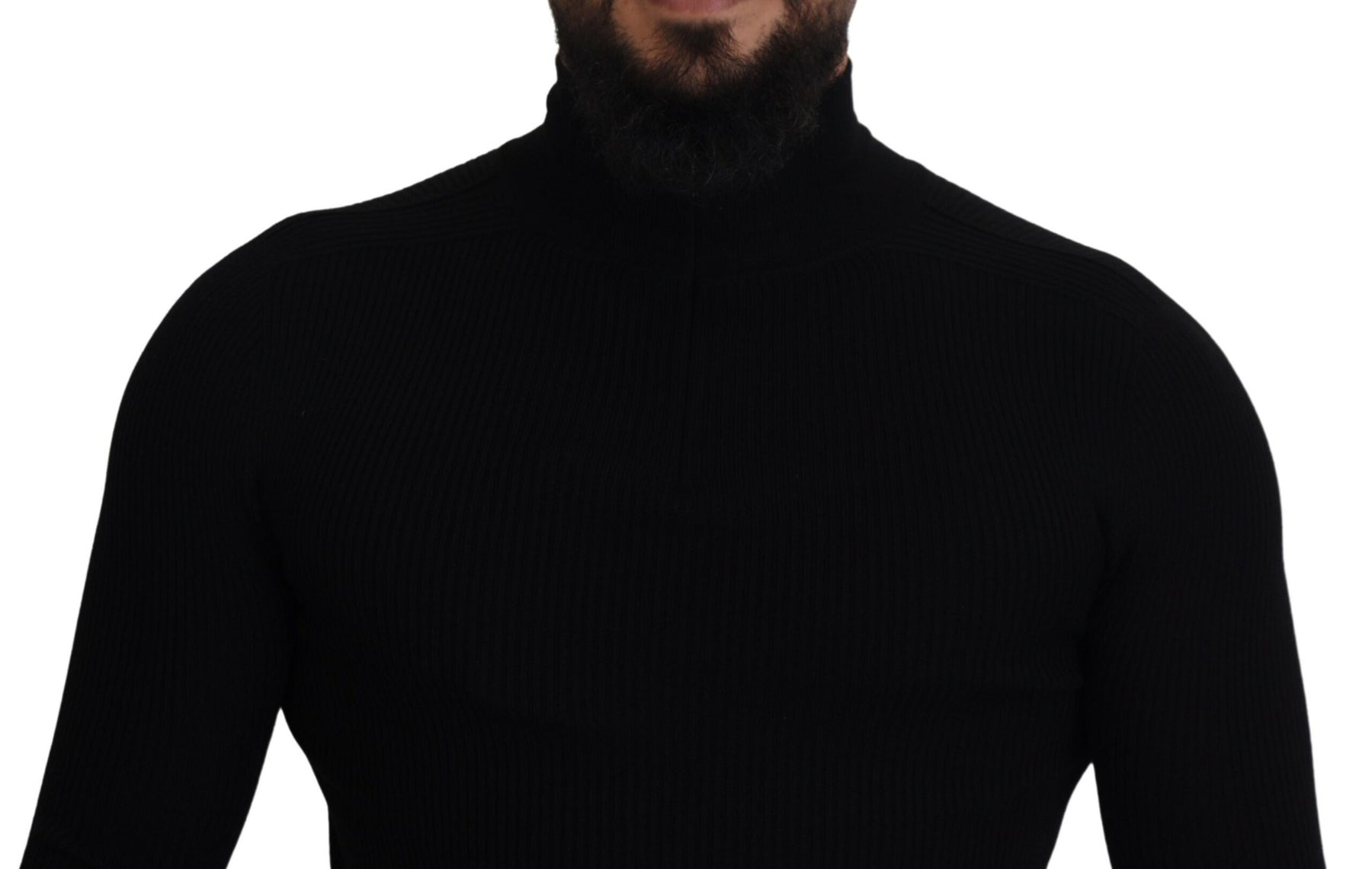 Dolce & Gabbana Black Half Zip Turtleneck Pullover Sweater | Regal Royce