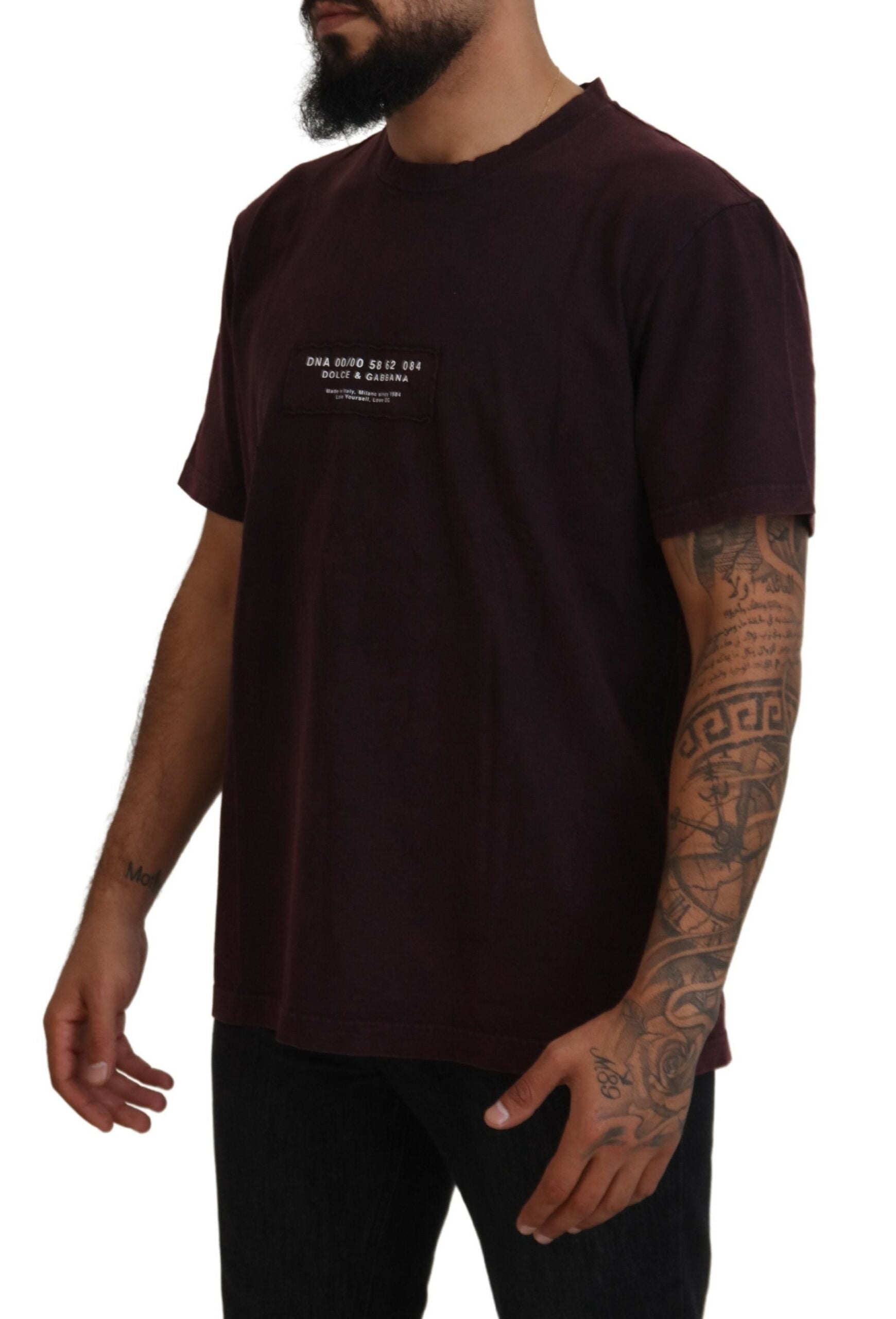 Dolce & Gabbana Bordeaux Crewneck Short Sleeve  T-shirt | Regal Royce