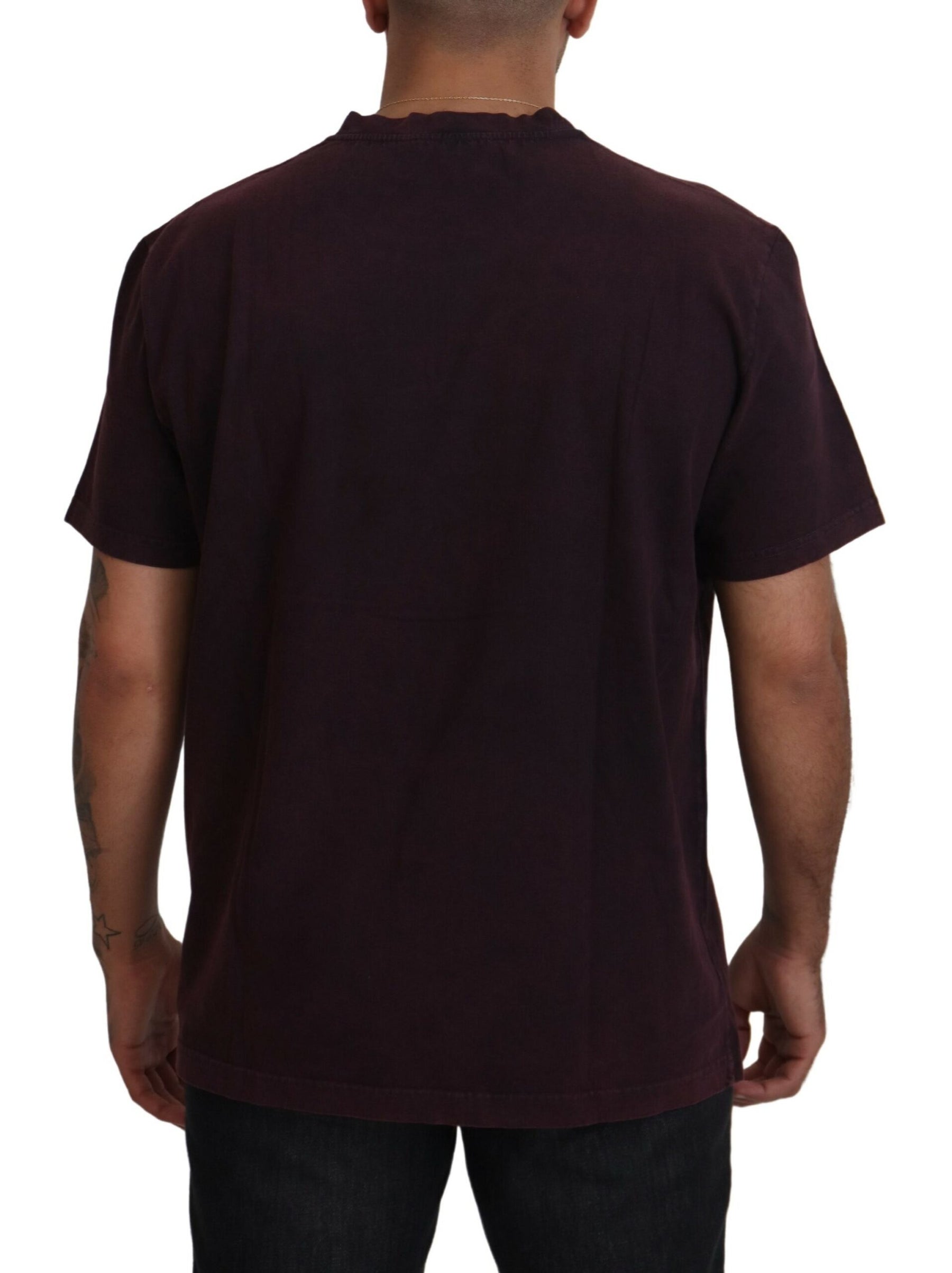 Dolce & Gabbana Bordeaux Crewneck Short Sleeve  T-shirt | Regal Royce