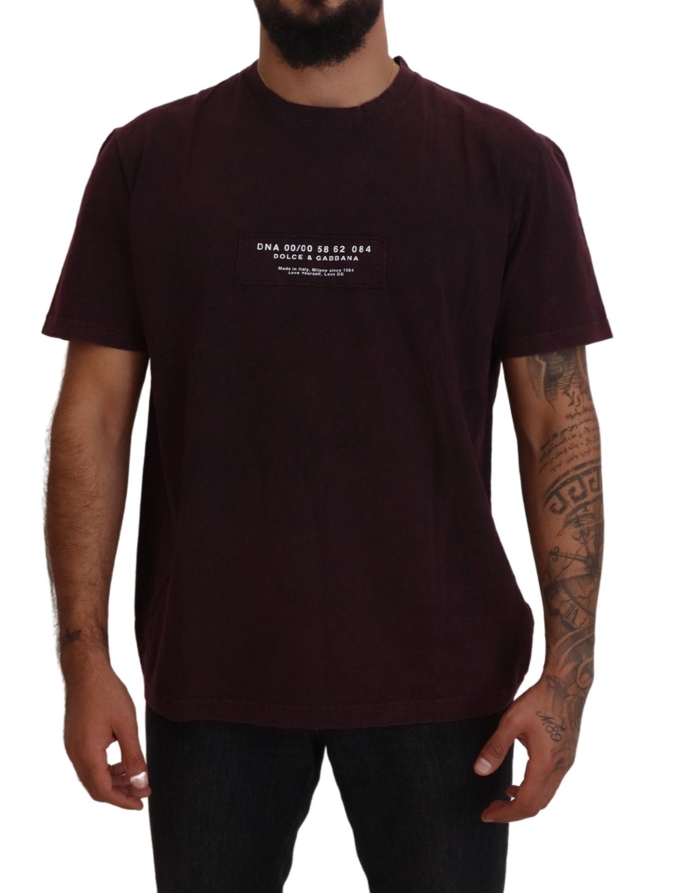 Dolce & Gabbana Bordeaux Crewneck Short Sleeve  T-shirt | Regal Royce