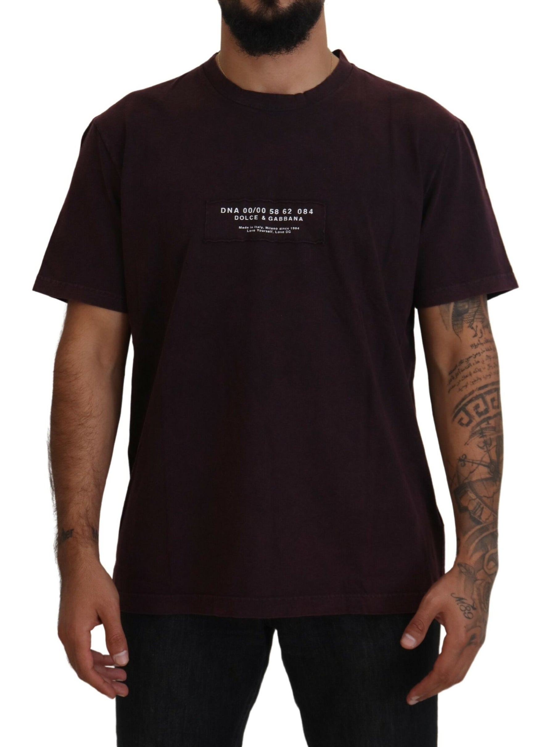 Dolce & Gabbana Bordeaux Crewneck Short Sleeve  T-shirt | Regal Royce