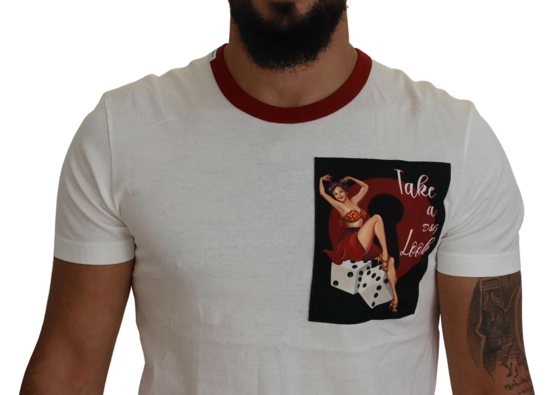 Dolce & Gabbana Cotton White Logo Print Crewneck T-shirt | Regal Royce