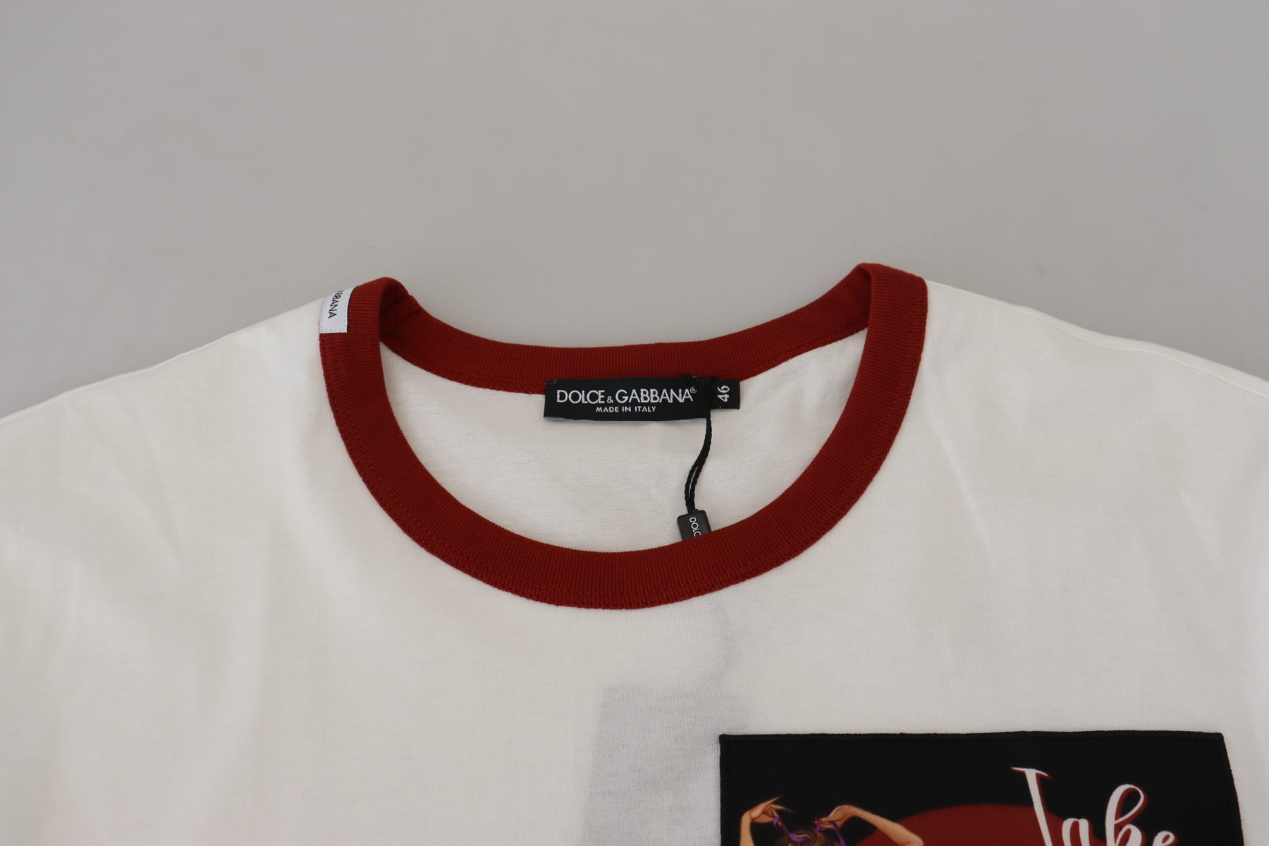 Dolce & Gabbana Cotton White Logo Print Crewneck T-shirt | Regal Royce