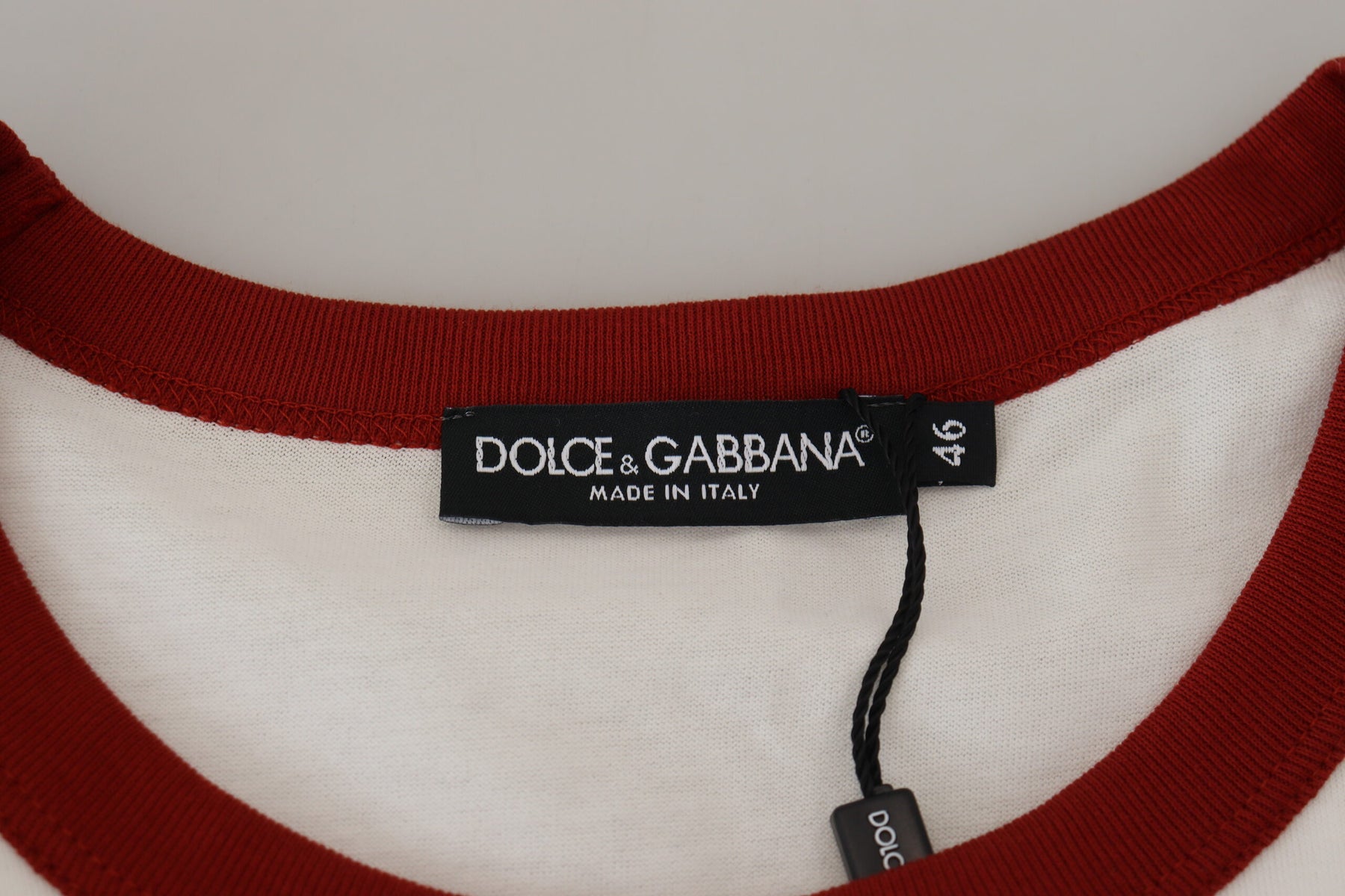 Dolce & Gabbana Cotton White Logo Print Crewneck T-shirt | Regal Royce