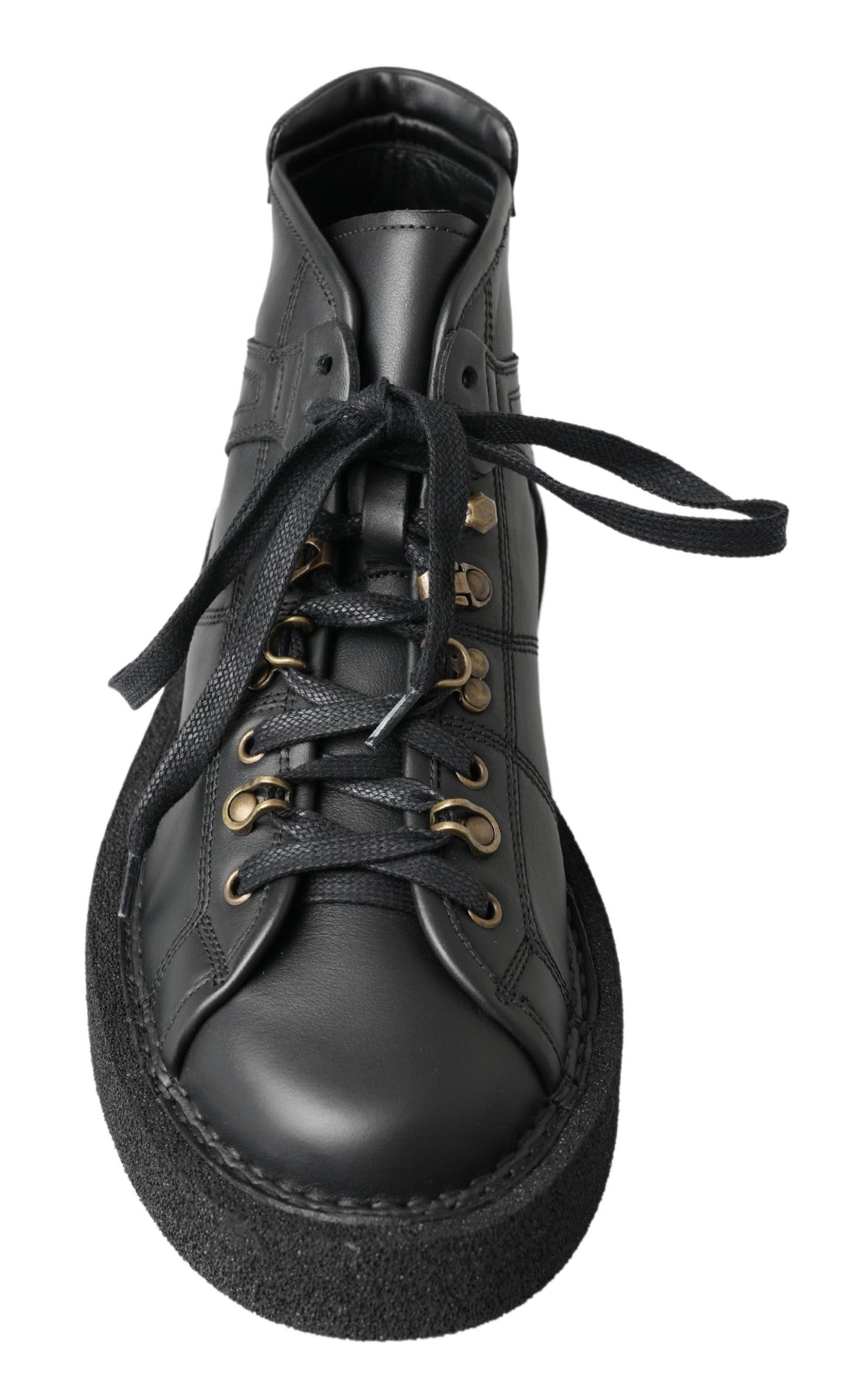 Dolce & Gabbana Black Leather Slip on Stretch Boots | Regal Royce