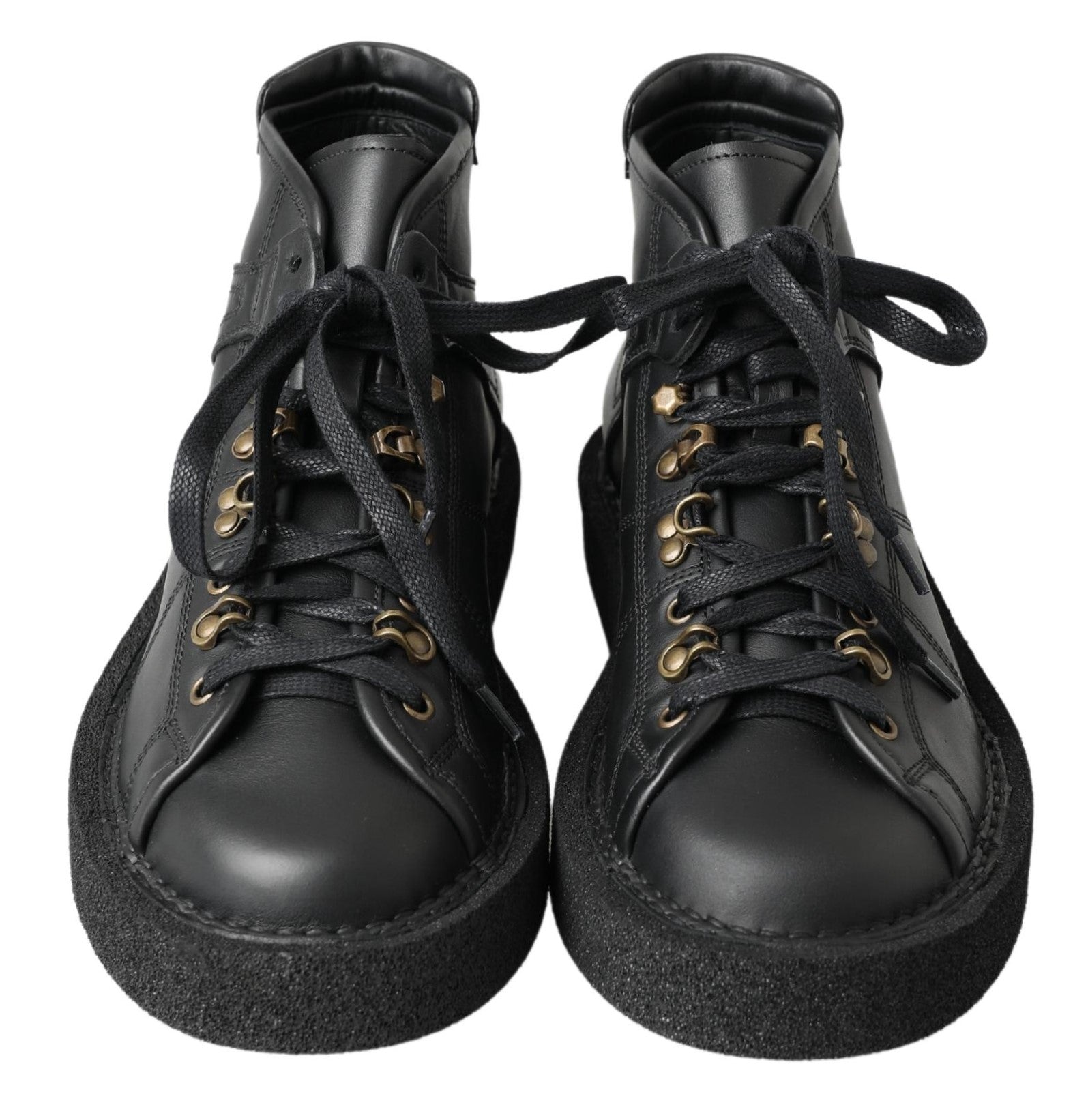 Dolce & Gabbana Black Leather Slip on Stretch Boots | Regal Royce