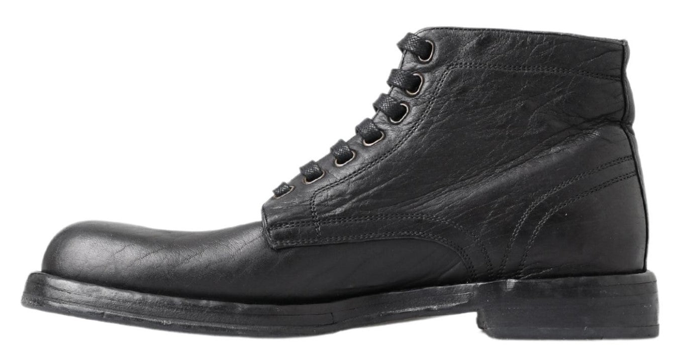 Dolce & Gabbana Black Horse Leather Perugino Boots | Regal Royce
