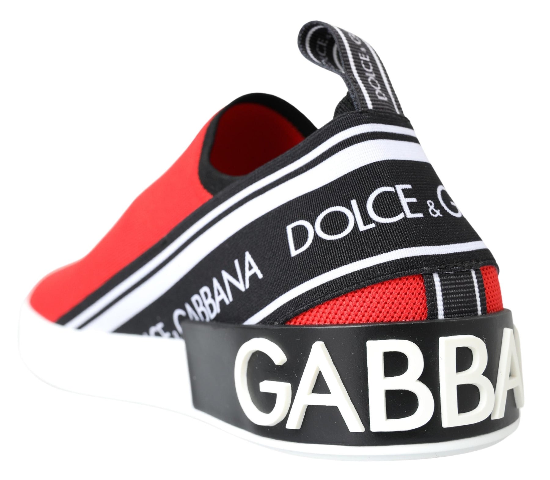 Dolce & Gabbana Red White Flat Sneakers Loafers Shoes | Regal Royce