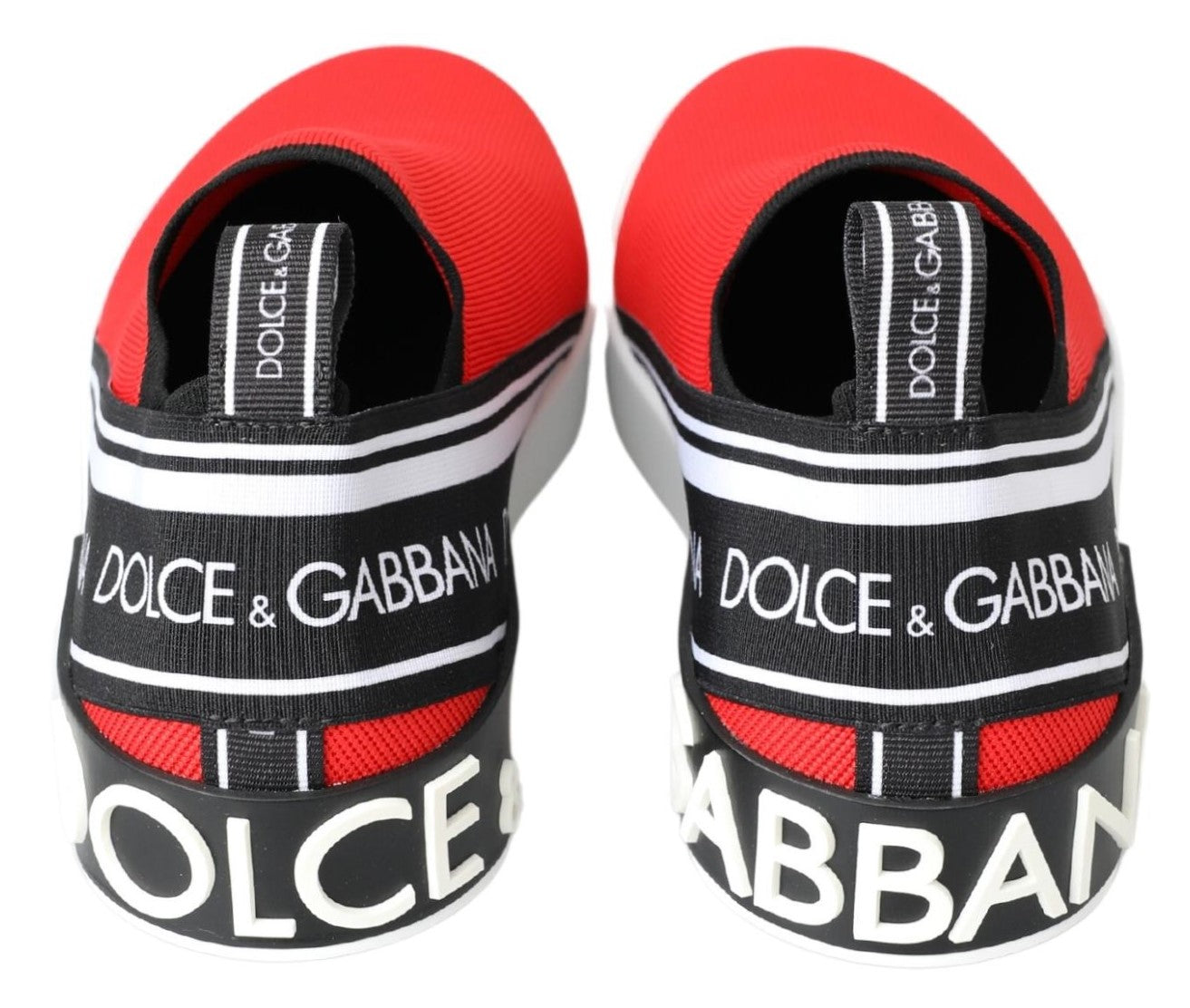 Dolce & Gabbana Red White Flat Sneakers Loafers Shoes | Regal Royce