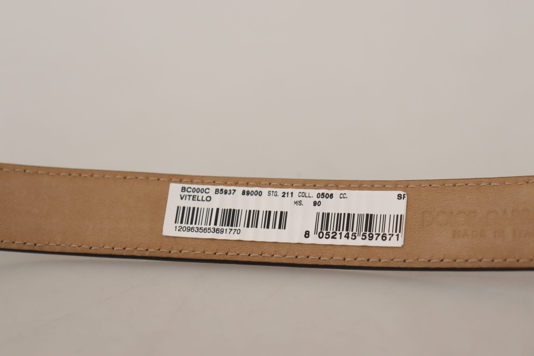 Dolce & Gabbana Black Calf Leather Logo Engraved Metal Buckle Belt | Regal Royce