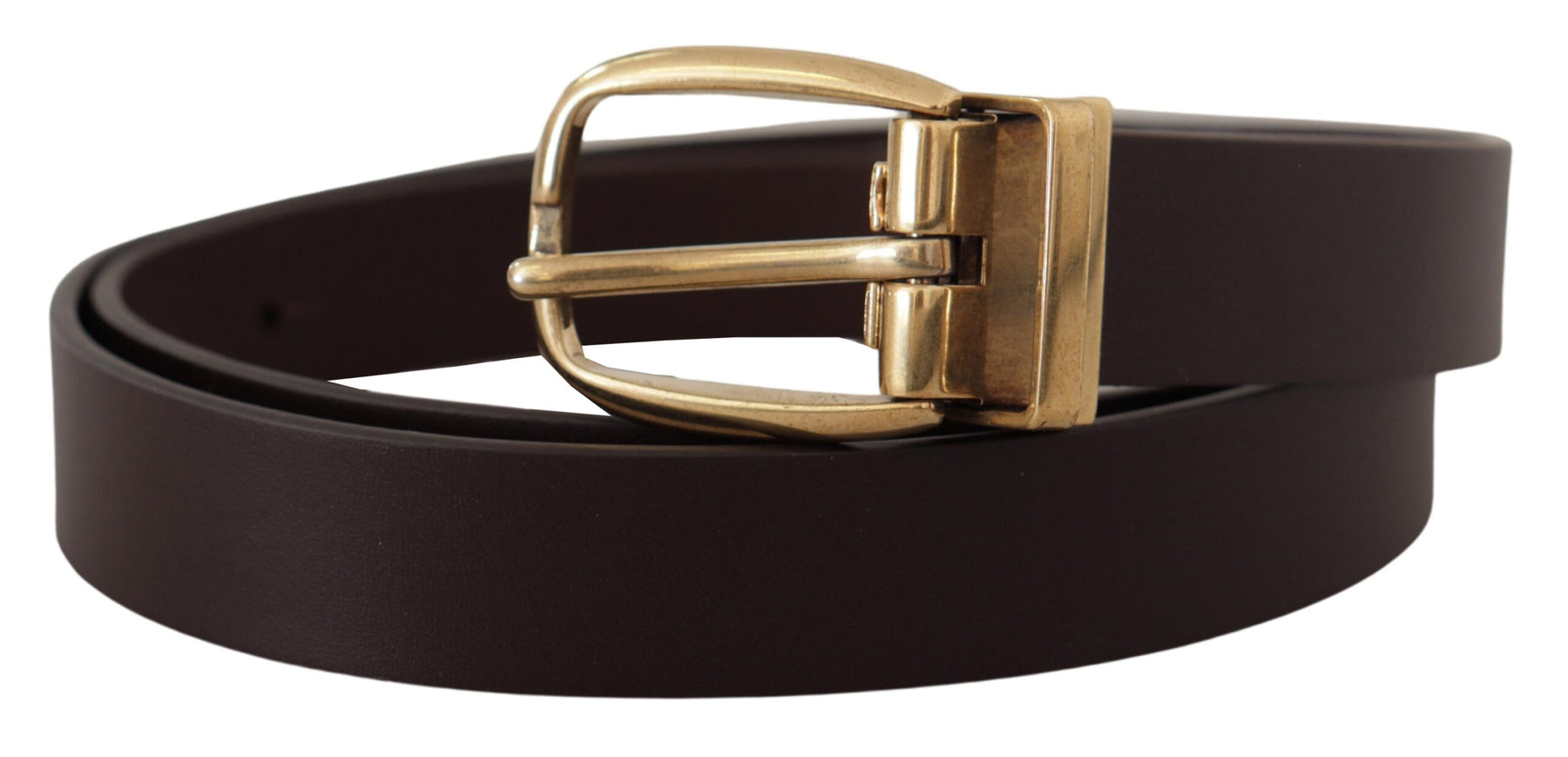 Dolce & Gabbana Dark Brown Calf Leather Gold Tone Metal Buckle | Regal Royce