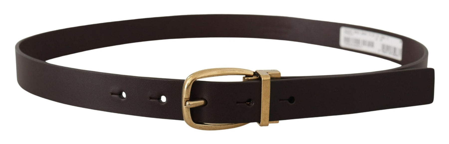 Dolce & Gabbana Dark Brown Calf Leather Gold Tone Metal Buckle | Regal Royce