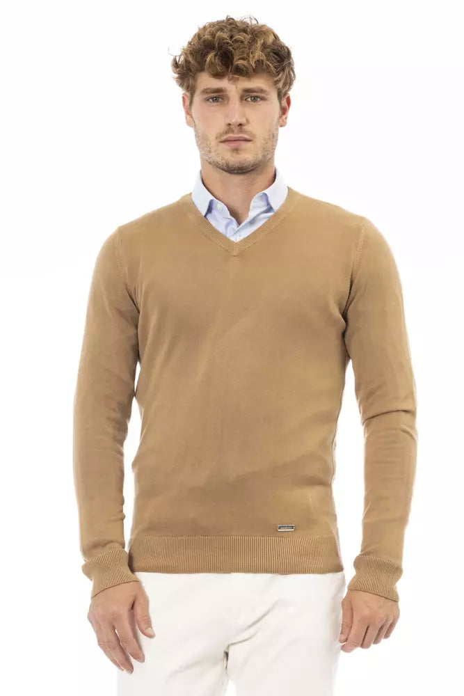 Baldinini Trend Beige Modal Men Sweater | Regal Royce