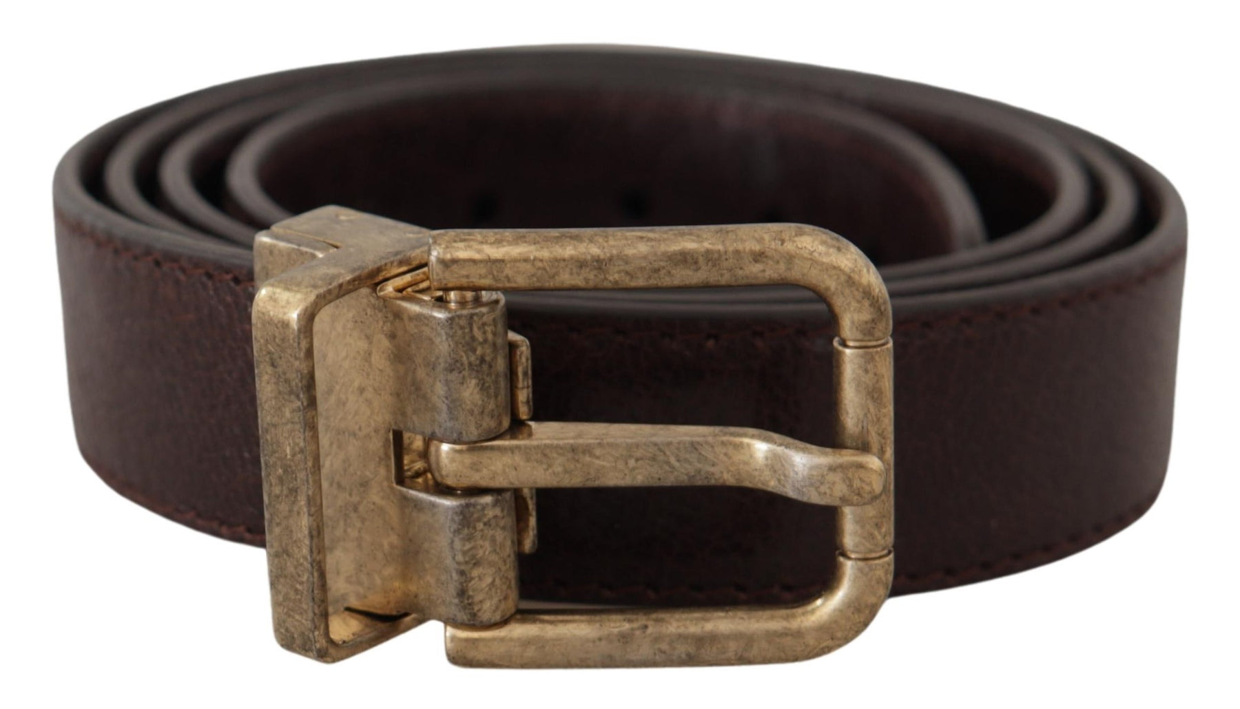 Dolce & Gabbana Brown Calf Leather Vintage Logo Metal Buckle Belt | Regal Royce