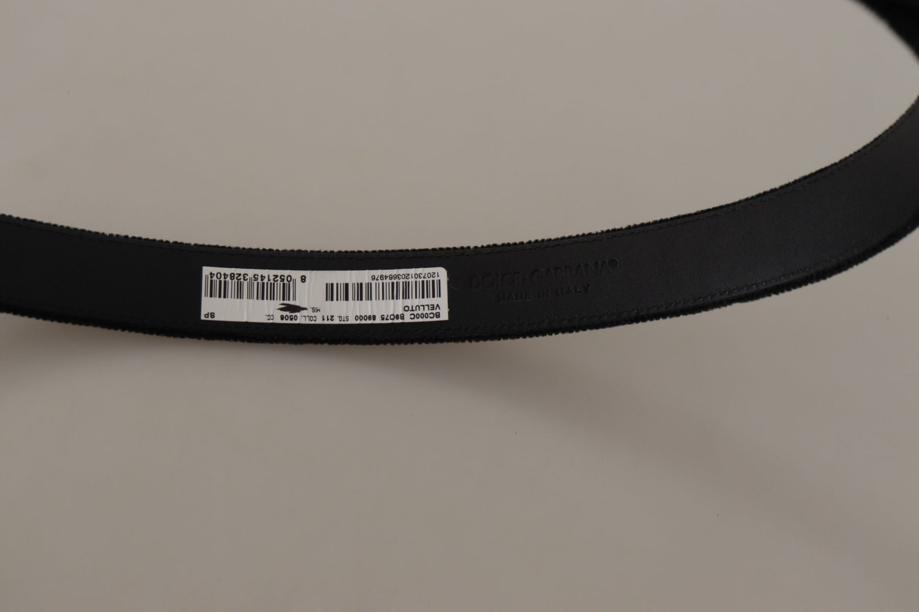 Dolce & Gabbana Black Velvet Leather Gold Tone Metal Buckle Belt | Regal Royce