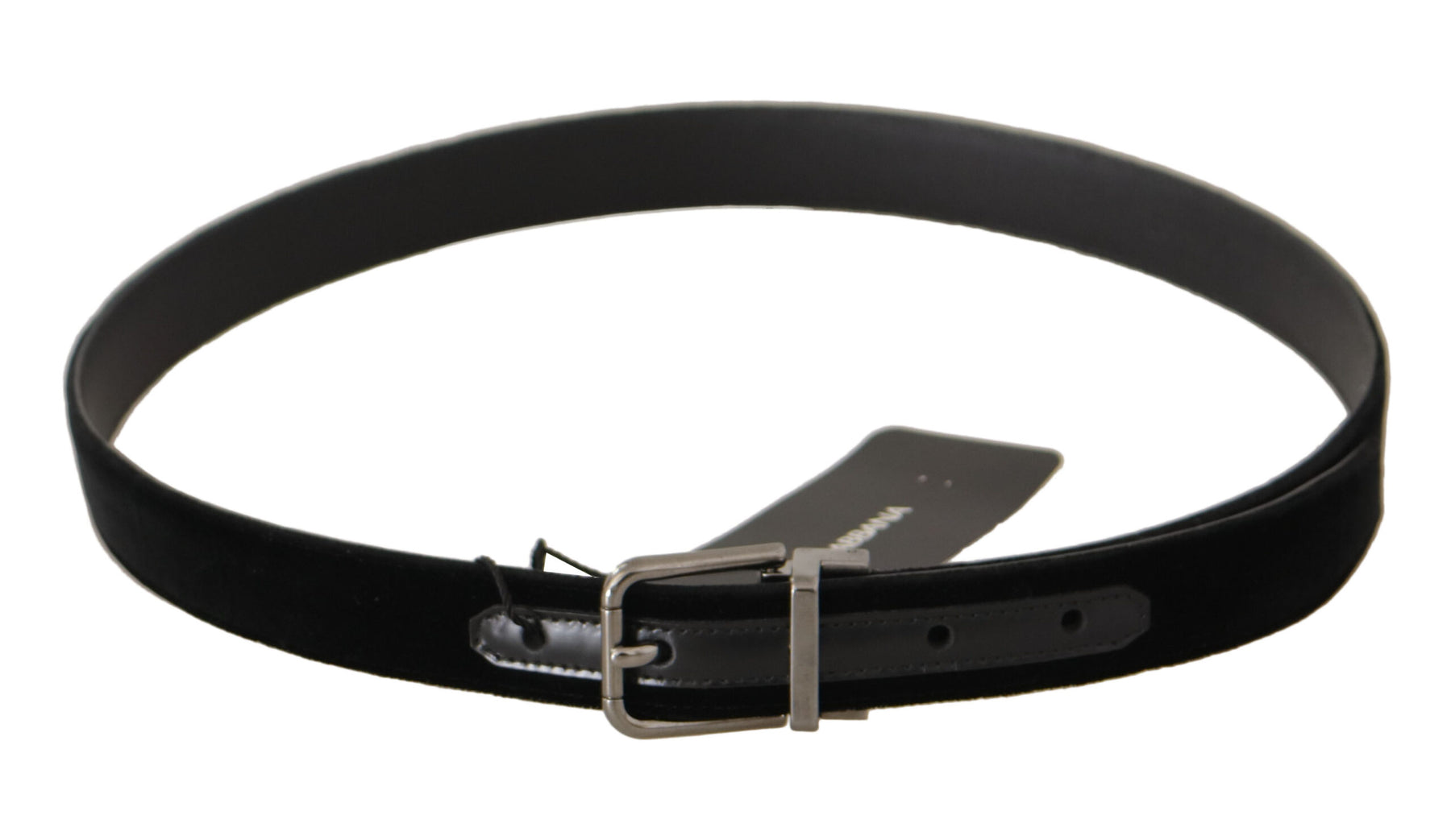 Dolce & Gabbana Black Cotton Silver Tone Metal Buckle Belt | Regal Royce