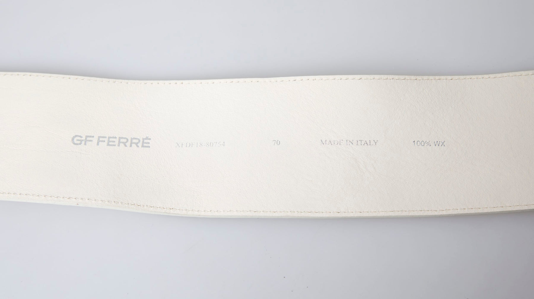 GF Ferre Off White Waxed Cotton Wide Fashion Waistband Belt | Regal Royce