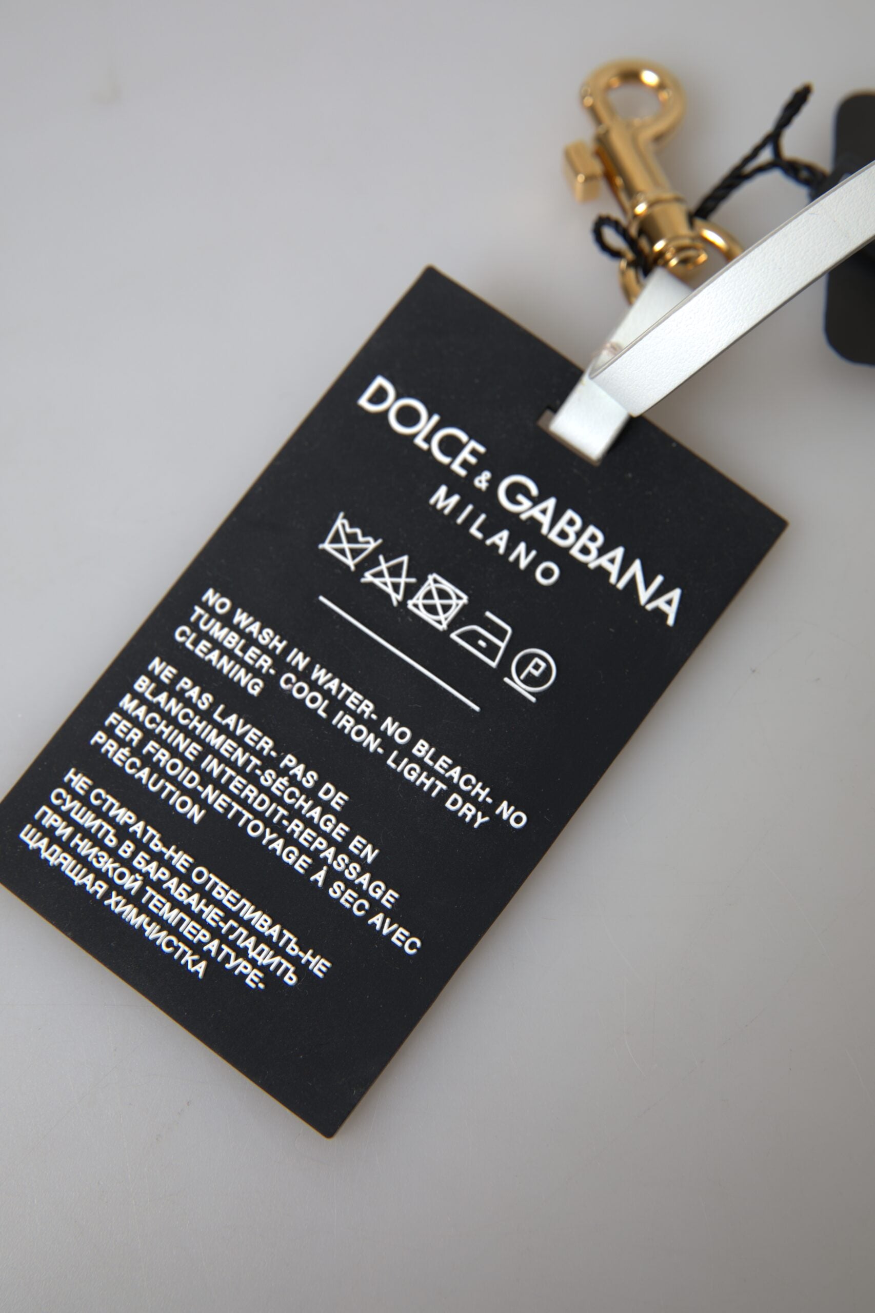 Dolce & Gabbana Black Silicone DG Logo Gold Brass Keychain | Regal Royce