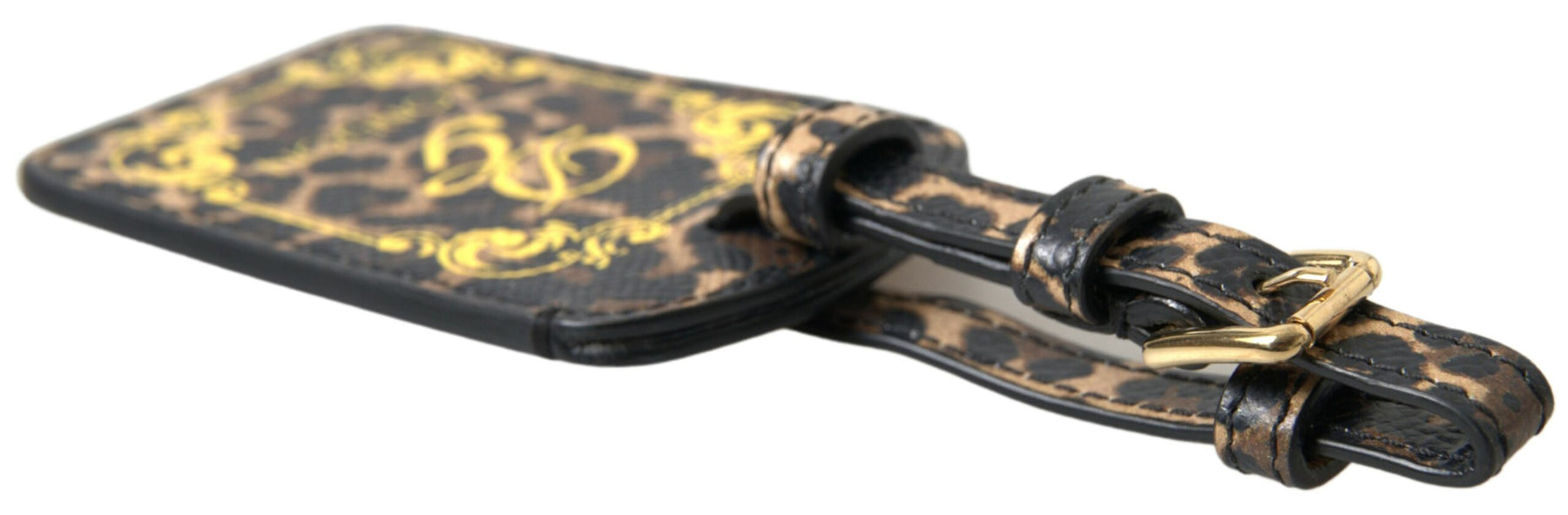 Dolce & Gabbana Multicolor Leopard Dauphine Leather DG Logo Luggage Tag | Regal Royce