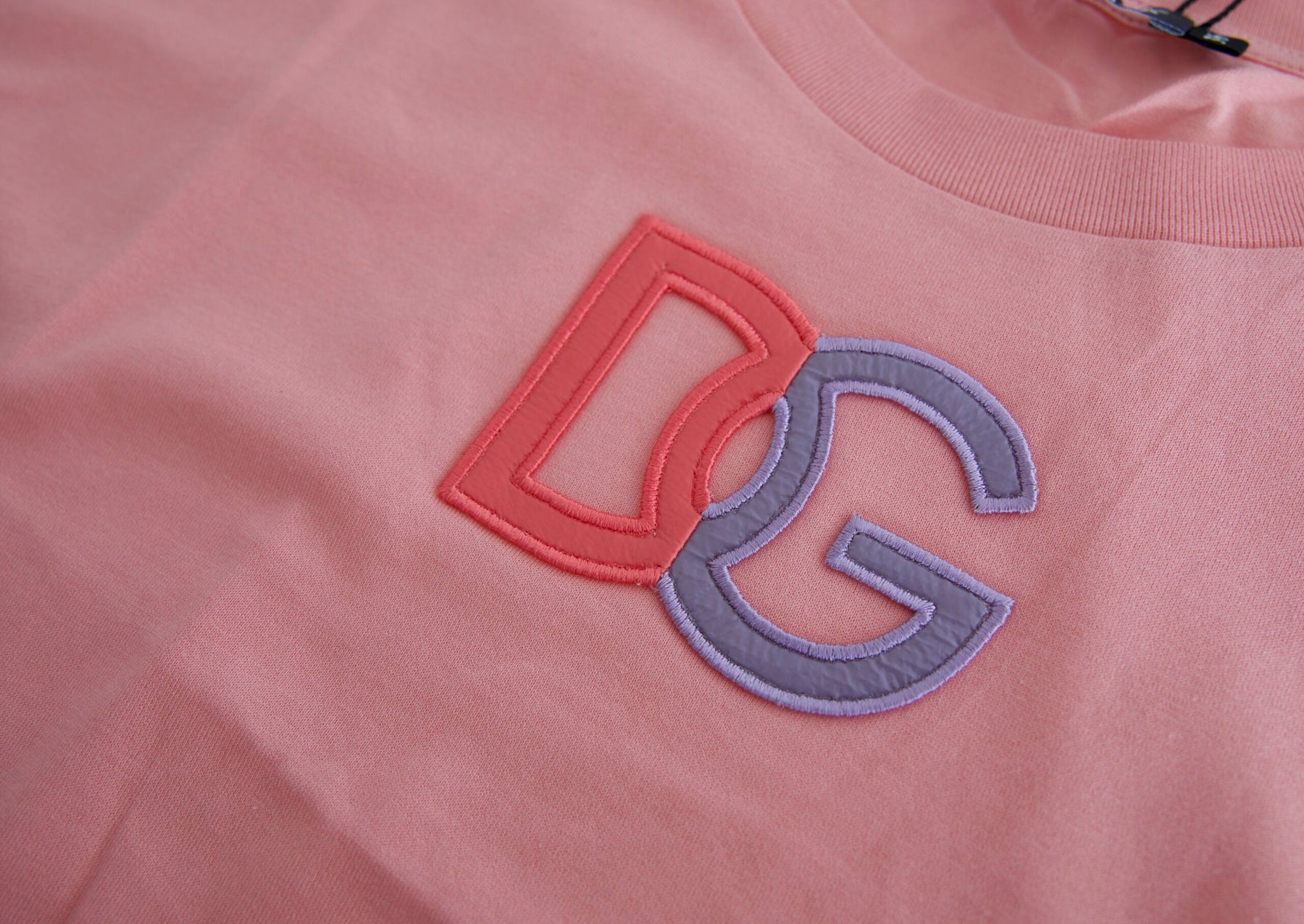 Dolce & Gabbana Pink Cotton DG Logo Crew Neck Tank T-shirt | Regal Royce