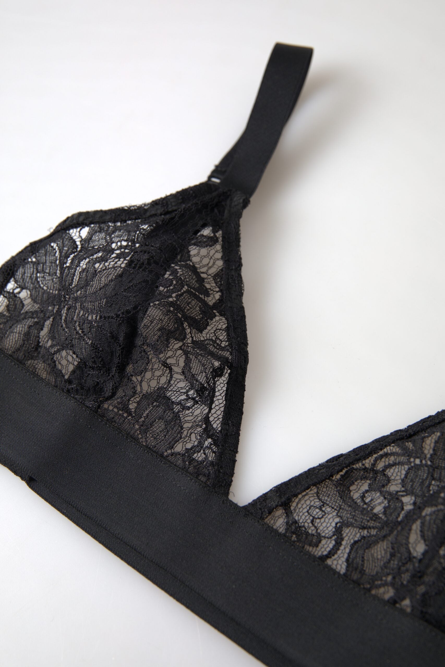 Dolce & Gabbana Black Floral Lace Nylon Stretch Bra Underwear | Regal Royce