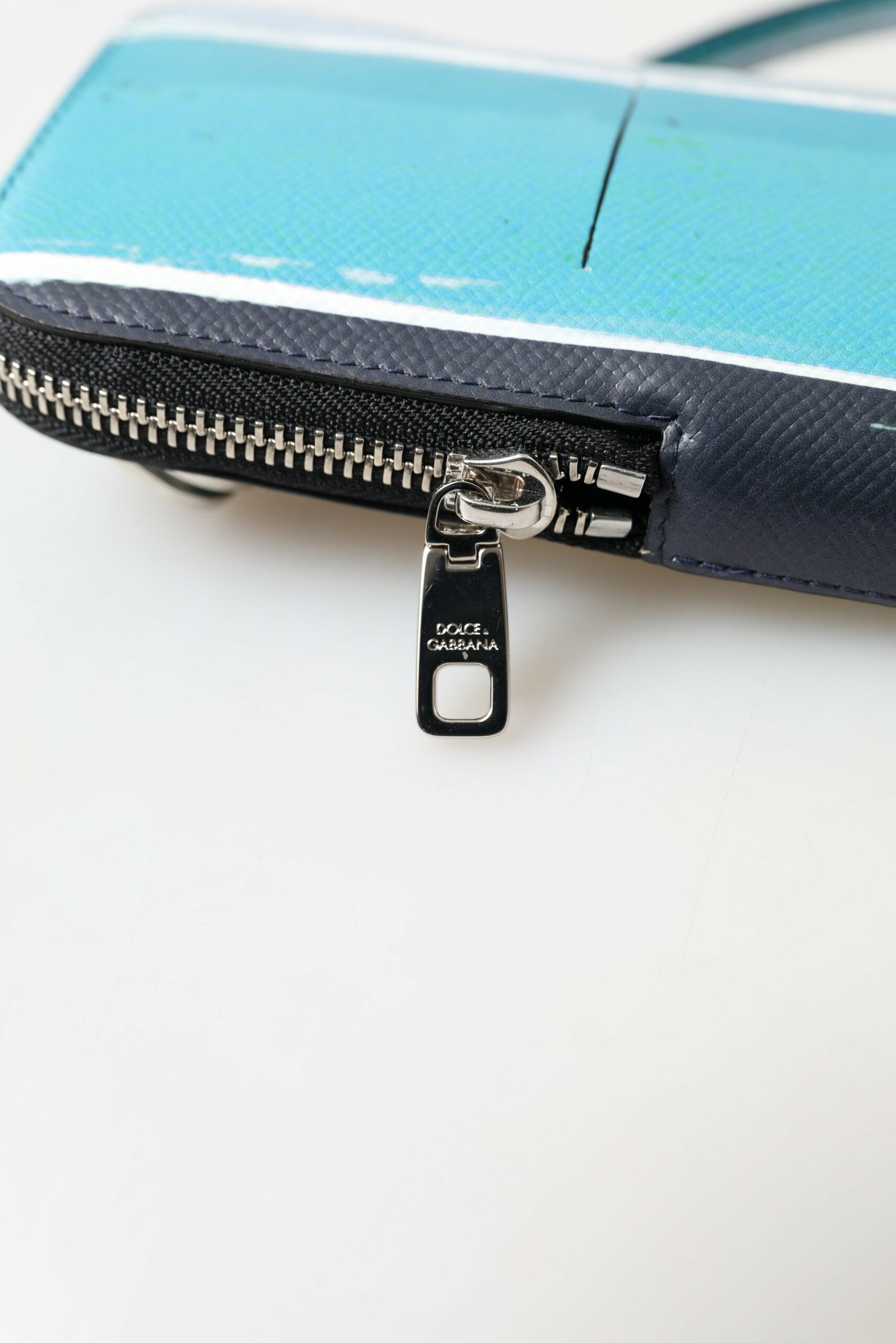 Dolce & Gabbana Blue Leather Purse Crossbody Sling Phone Bag Unisex | Regal Royce