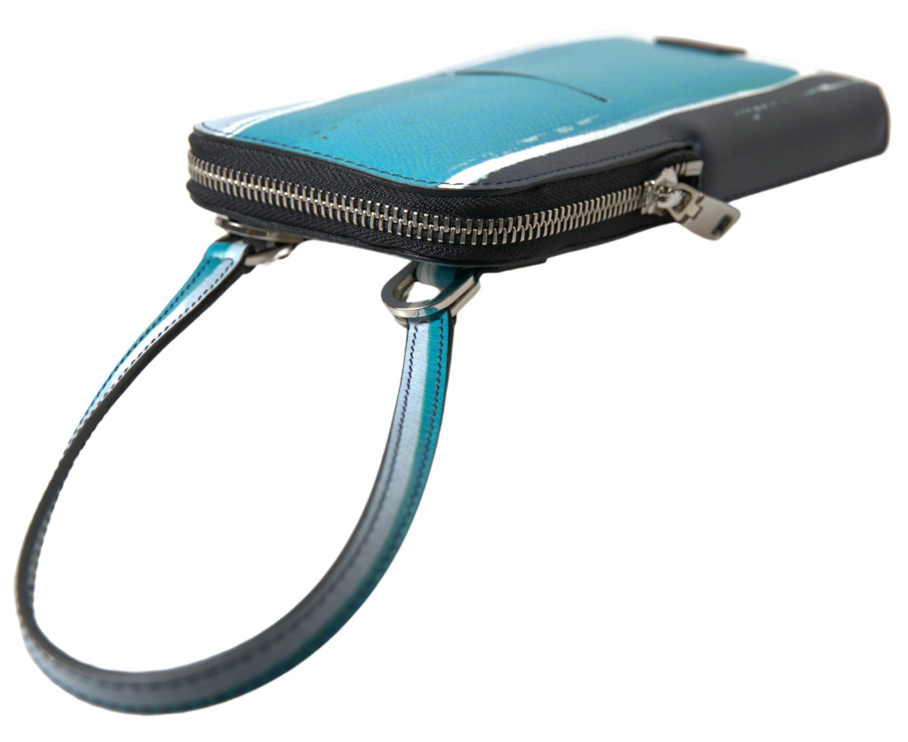 Dolce & Gabbana Blue Leather Purse Crossbody Sling Phone Bag Unisex | Regal Royce