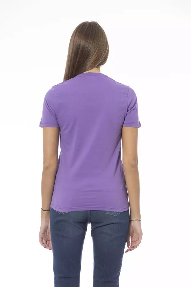 Baldinini Trend Purple Cotton Women T-Shirt | Regal Royce