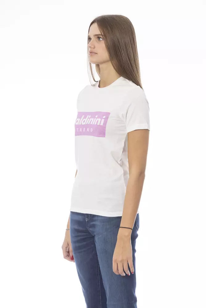 Baldinini Trend White Cotton T-Shirt | Regal Royce