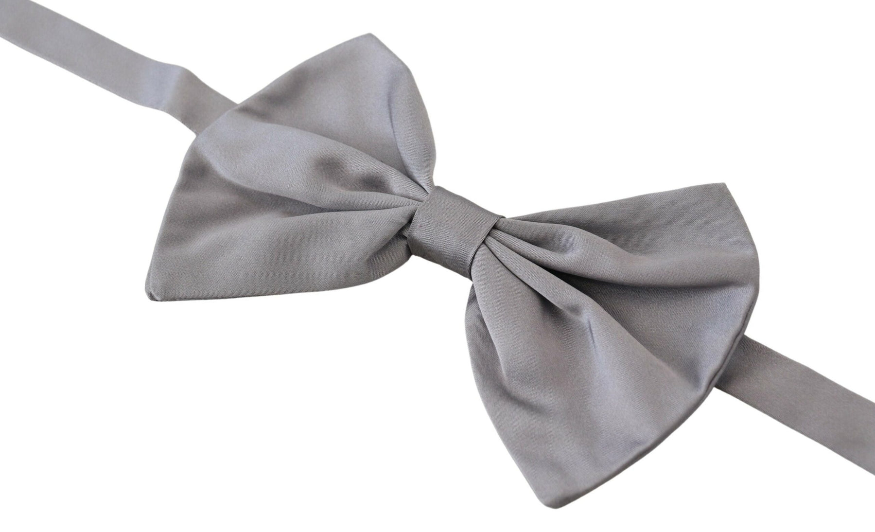 Dolce & Gabbana Bow Tie Men Silver Gray Silk Adjustable Neck Papillon | Regal Royce