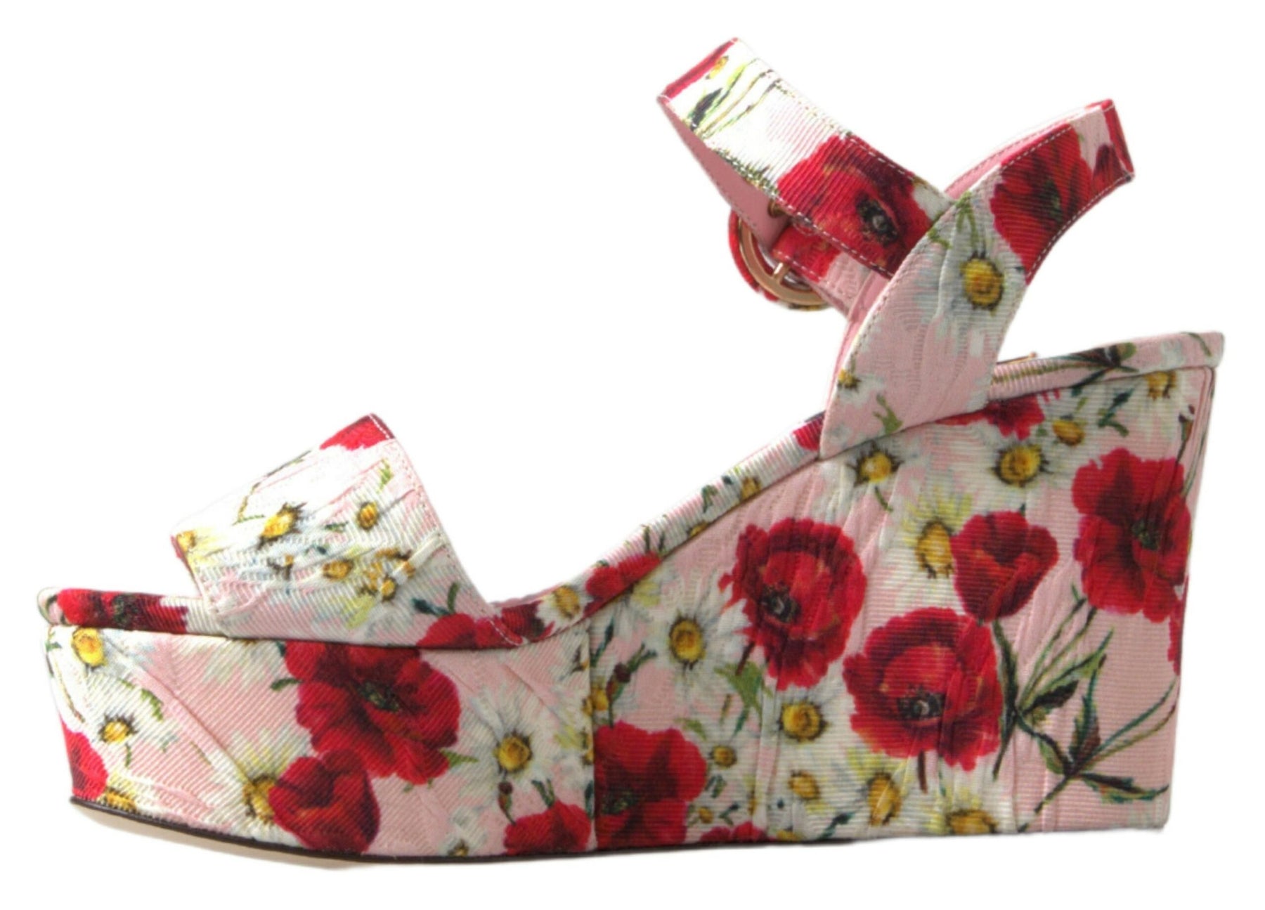 Dolce & Gabbana Multicolor floral print Wedges Floral Ankle Strap Sandals | Regal Royce