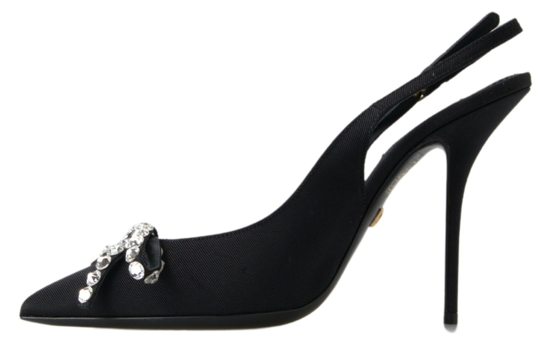 Dolce & Gabbana Black Crystal Embellished Slingback Heel Shoes | Regal Royce