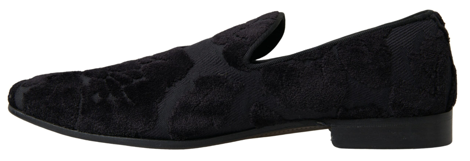 Dolce & Gabbana Black Brocade Loafers Formal Shoes | Regal Royce