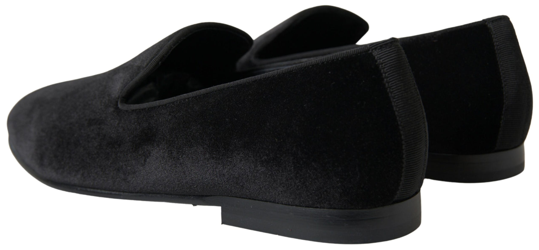 Dolce & Gabbana Black Velvet Loafers Formal Shoes | Regal Royce