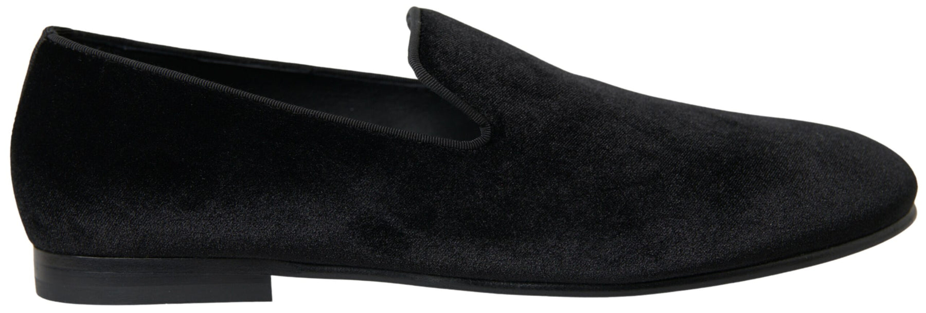 Dolce & Gabbana Black Velvet Loafers Formal Shoes | Regal Royce