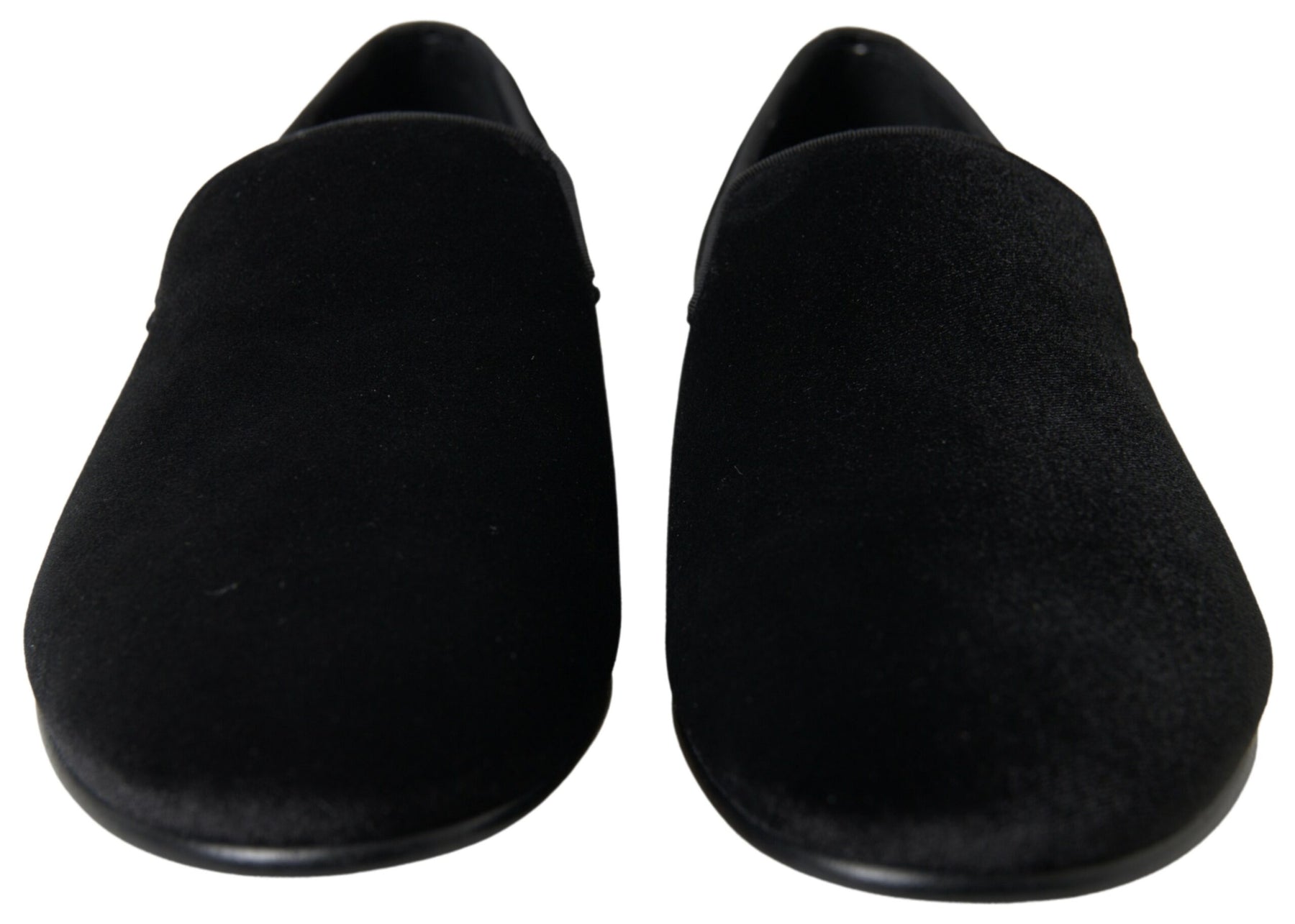 Dolce & Gabbana Black Velvet Loafers Formal Shoes | Regal Royce