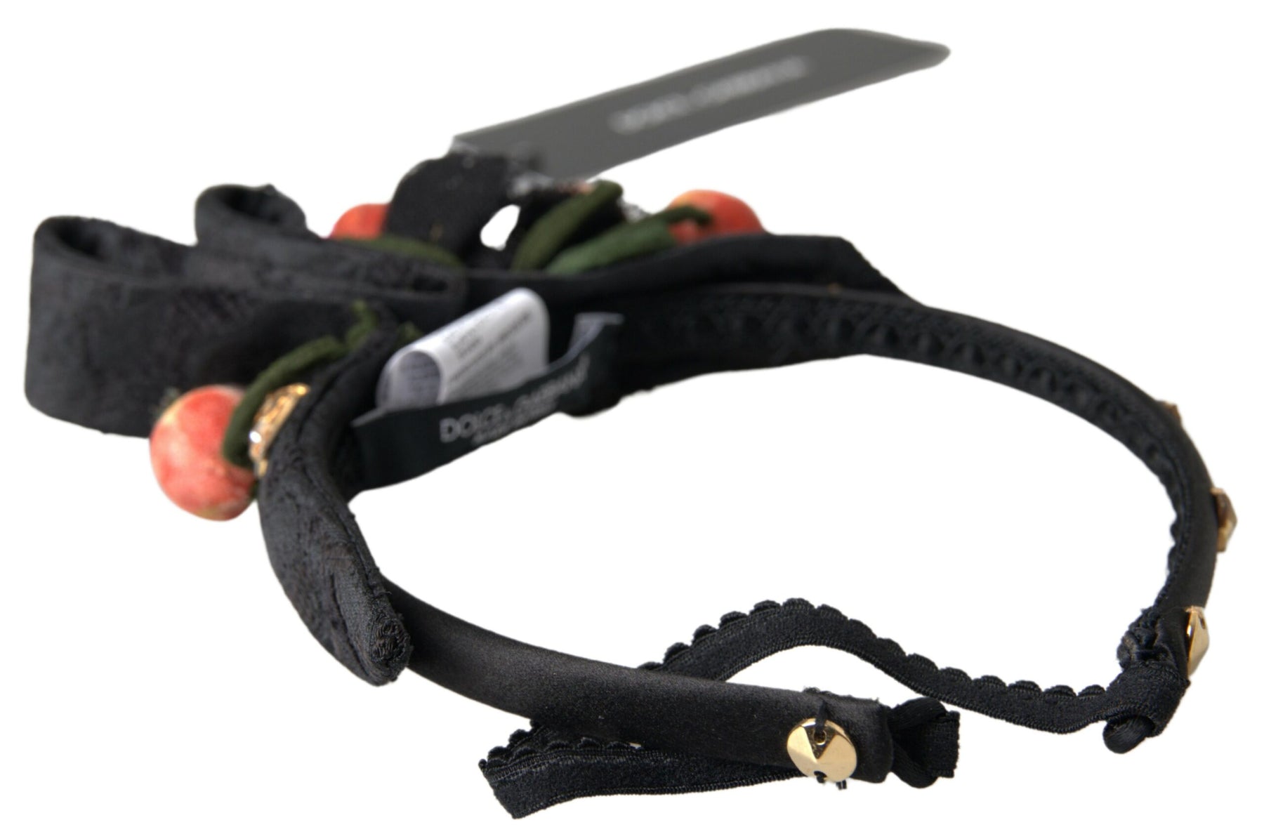 Dolce & Gabbana Black with multicolor Fig Fruit Crystal Tiara Diadem Headband | Regal Royce
