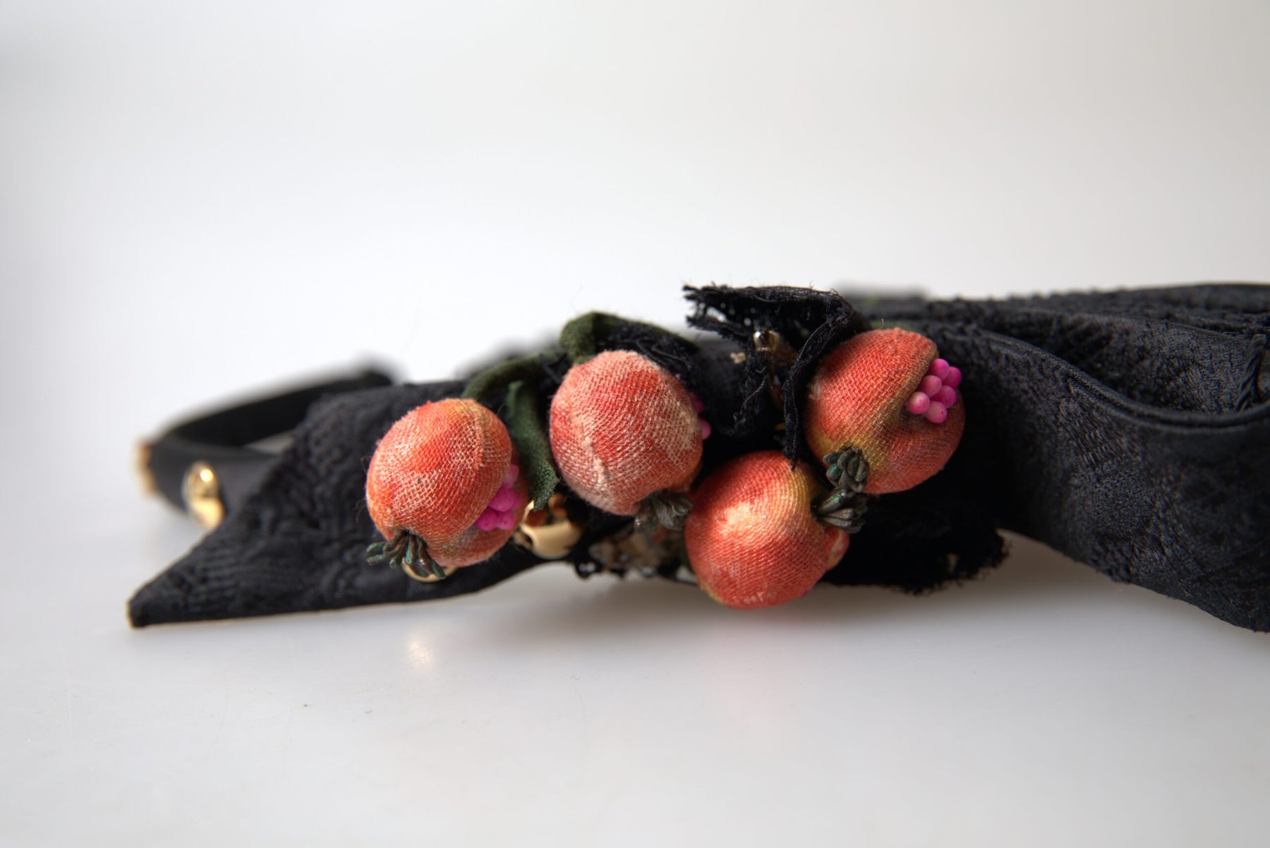 Dolce & Gabbana Black with multicolor Fig Fruit Crystal Tiara Diadem Headband | Regal Royce