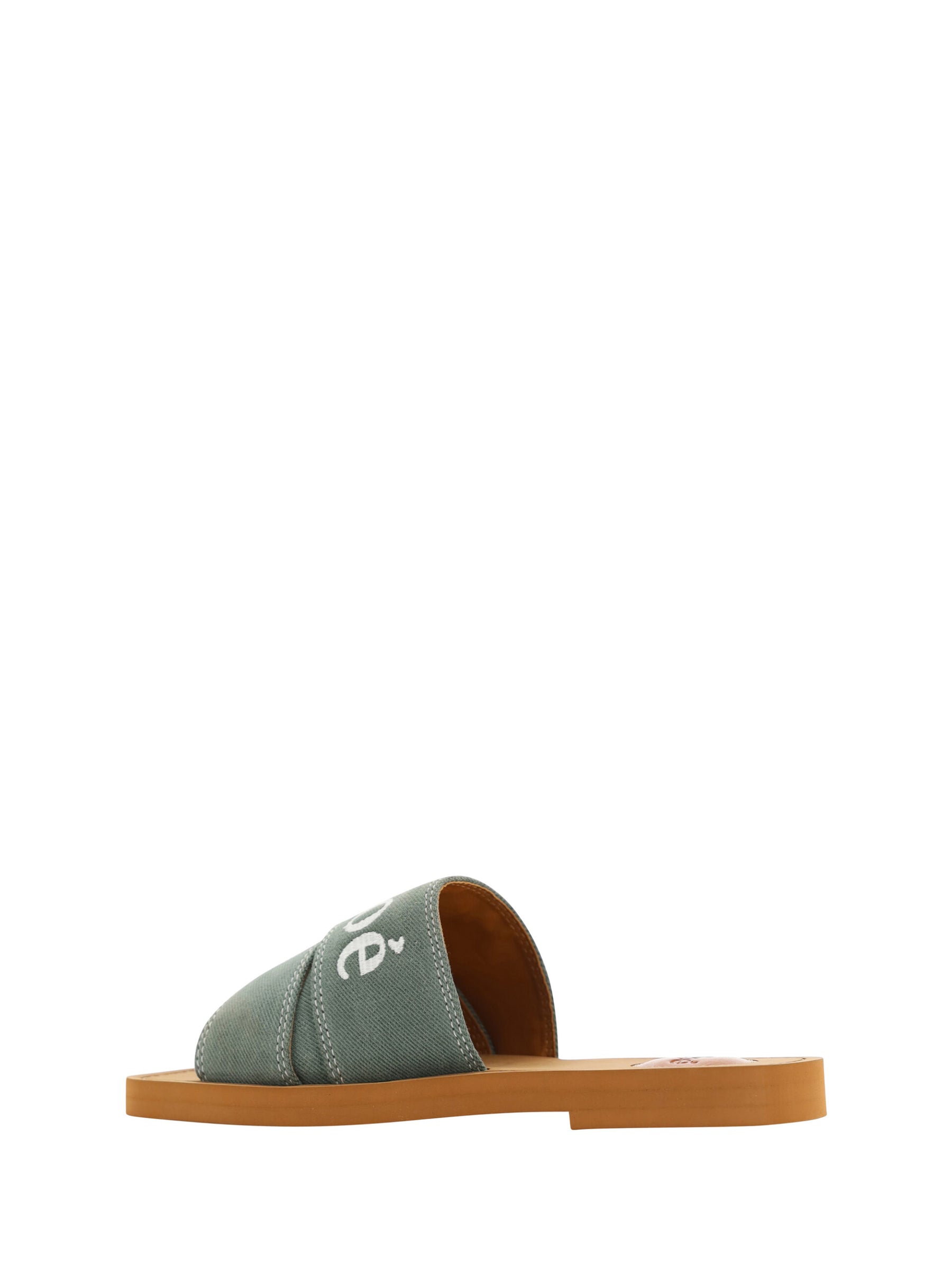Chloé Forest Green Cotton Slides Woody Sandals | Regal Royce